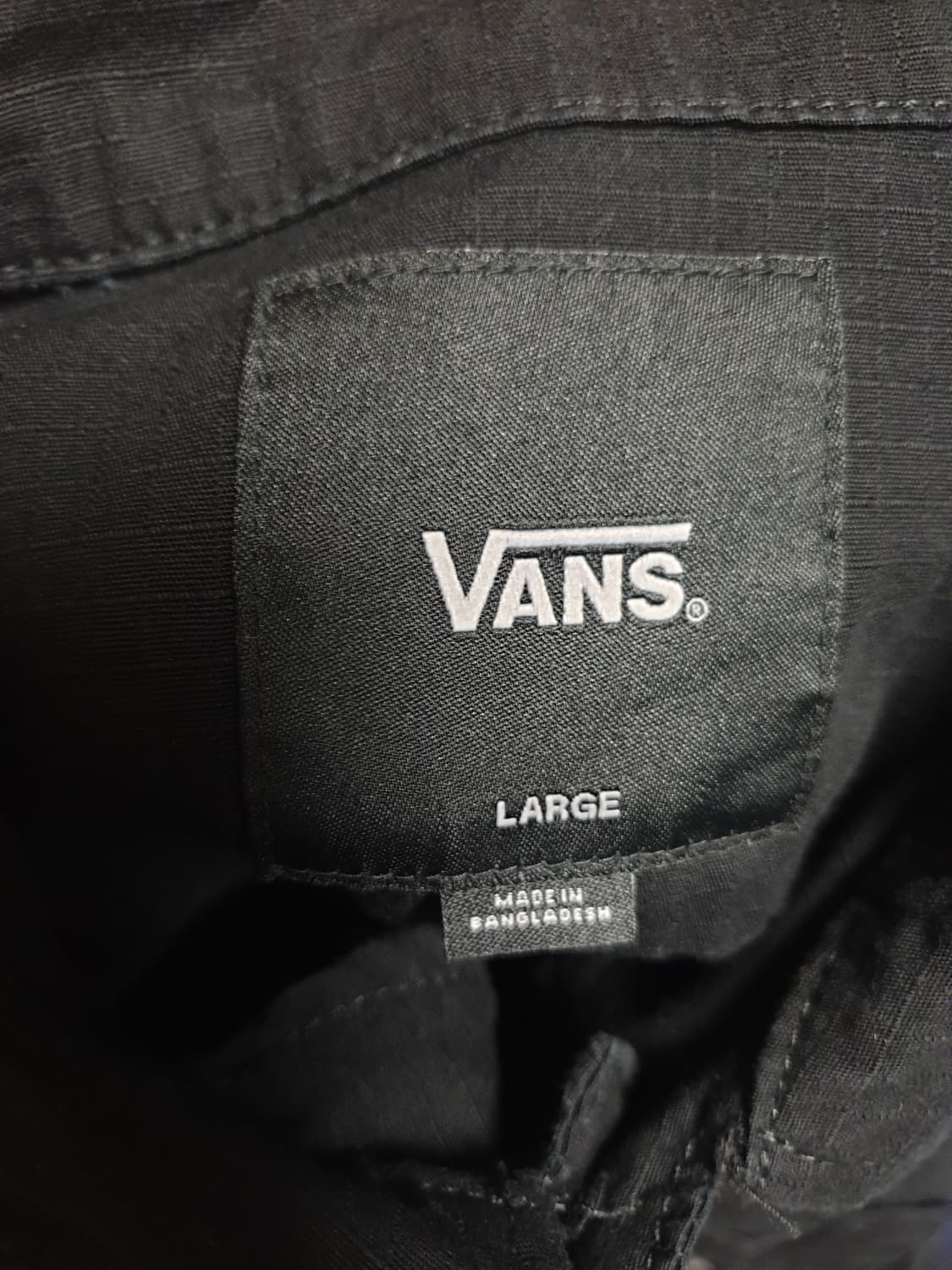 (단종매물) 반스 립스탑 로고패치 더블포켓 워크 반팔셔츠 블랙 (L) 상품이미지4