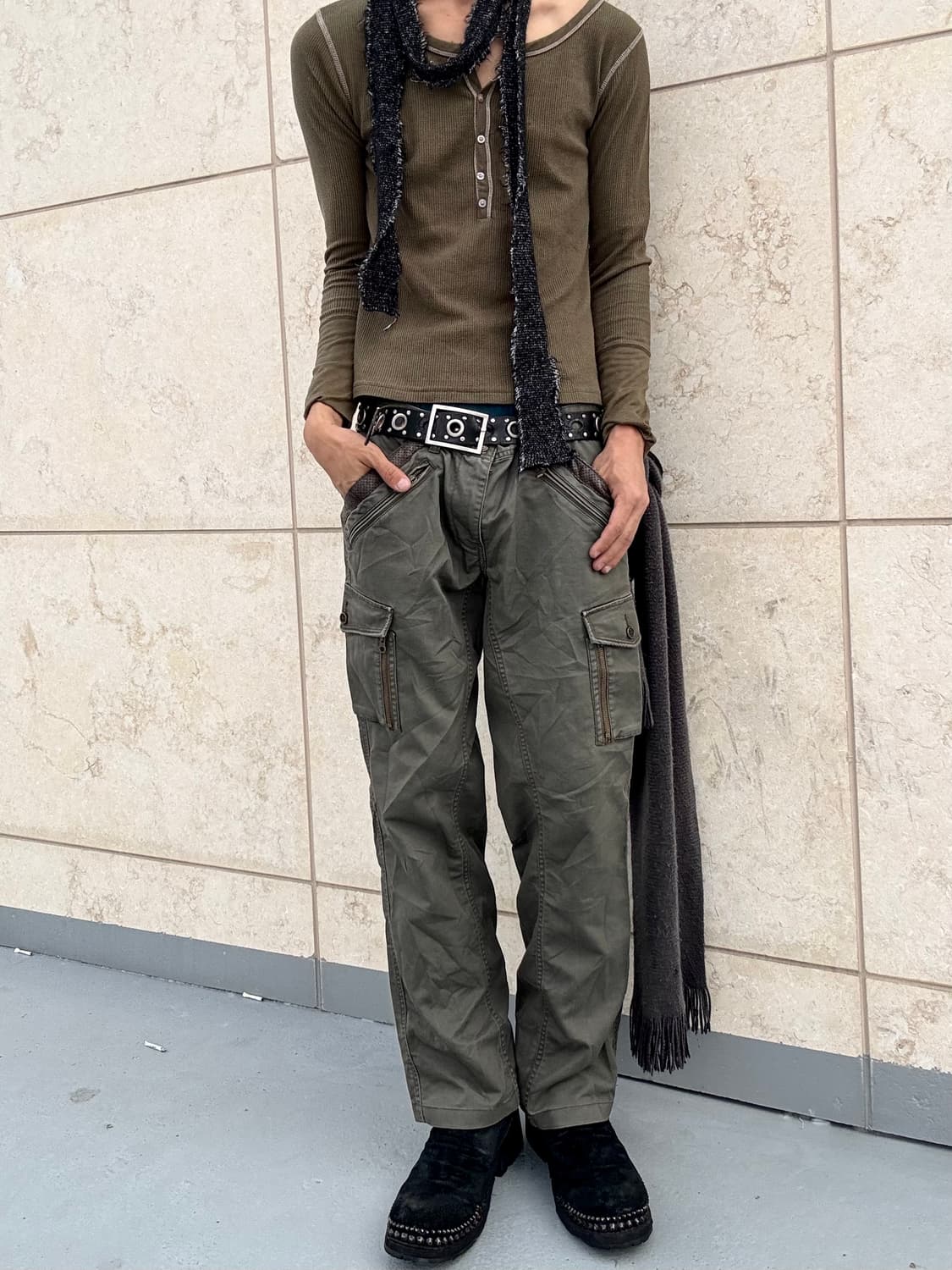 “NICOLE” Y2K Grunge Mood Leather Detail  상품이미지2