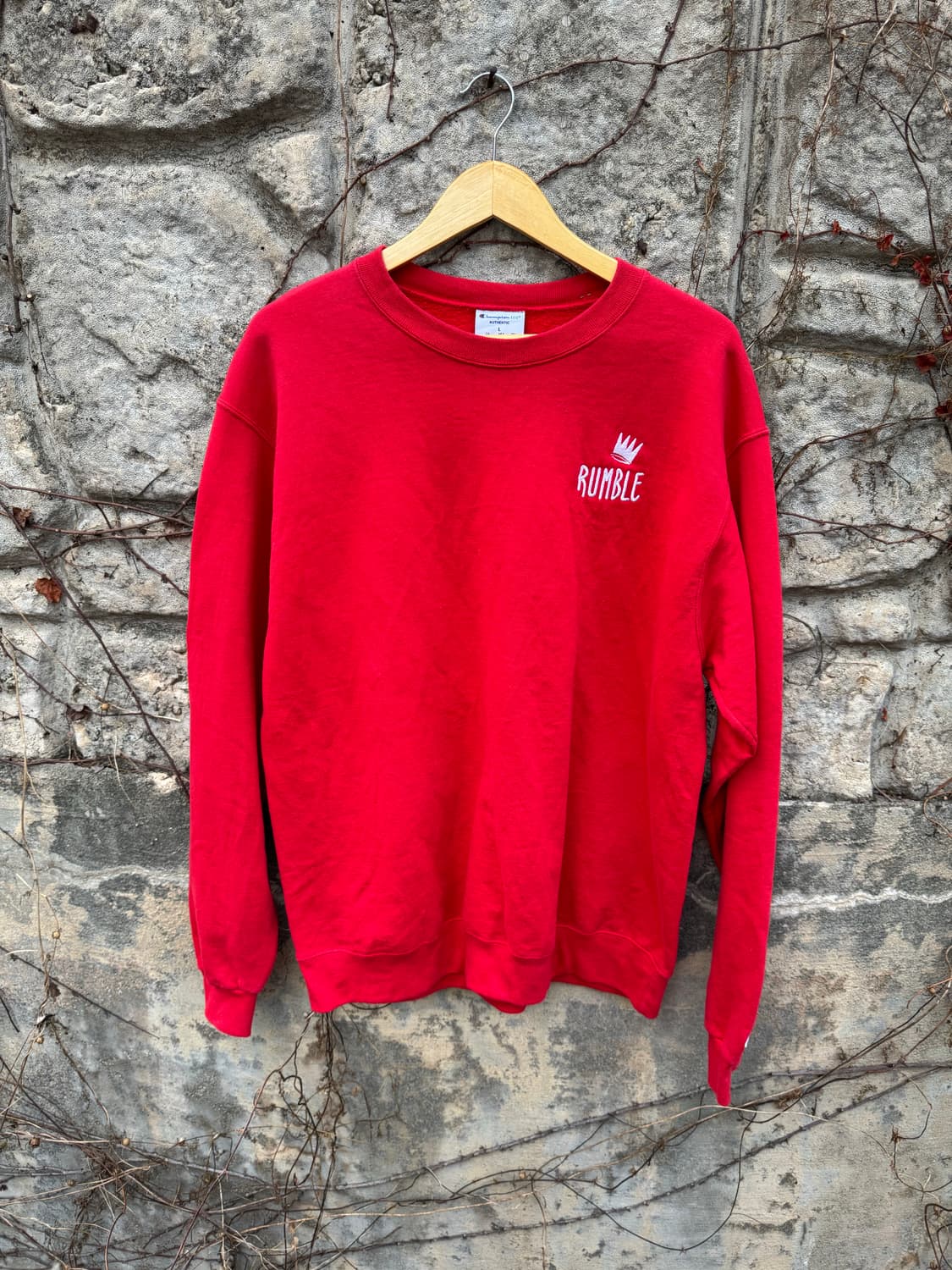 챔피온 빈티지 자수 팔 프린팅 스웻 셔츠 맨투맨 레드 L 상품이미지1