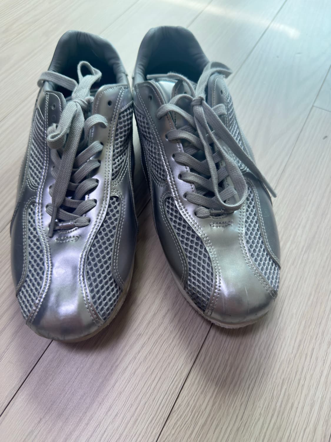 야세 스파이더 레더 스니커즈 실버 235 상품이미지4