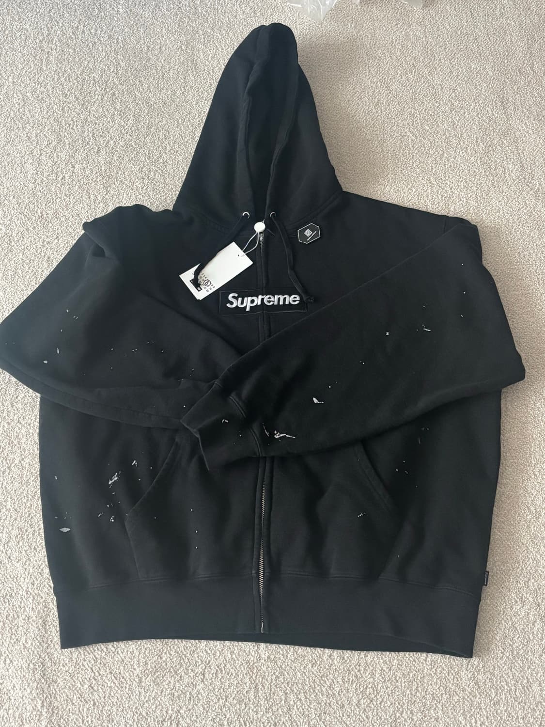 슈프림 mm6 마르지엘라 박스로고 후드집업 라지 L 상품이미지1