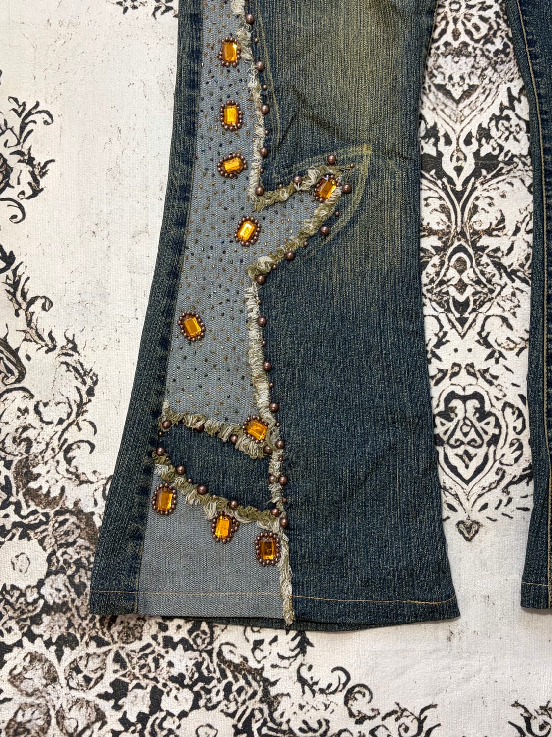 Y2K cubic detail boots cut pants 상품이미지7