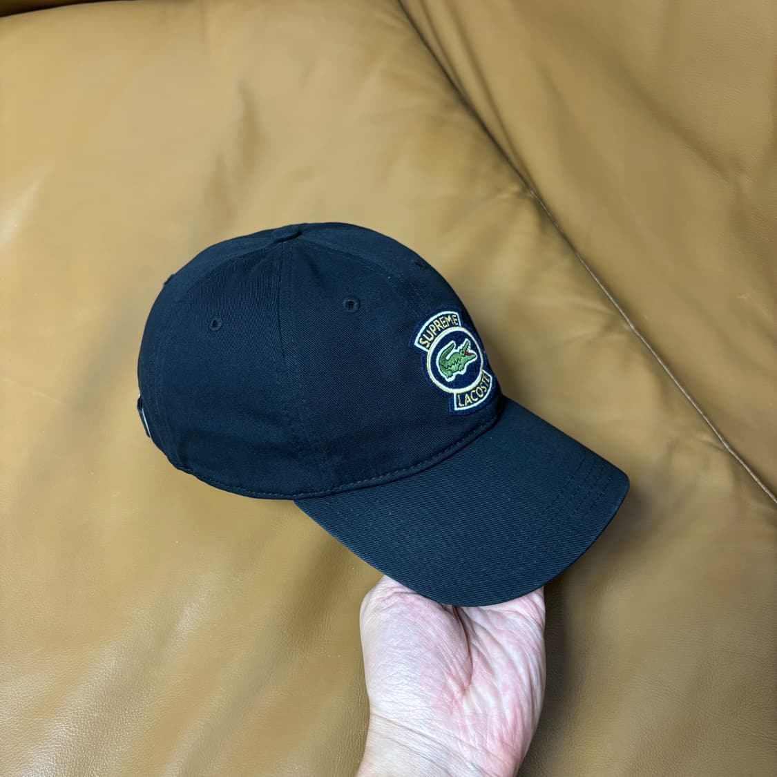 Supreme x Lacoste 슈프림x라코스테 블랙 6패널 볼캡 모자 상품이미지3