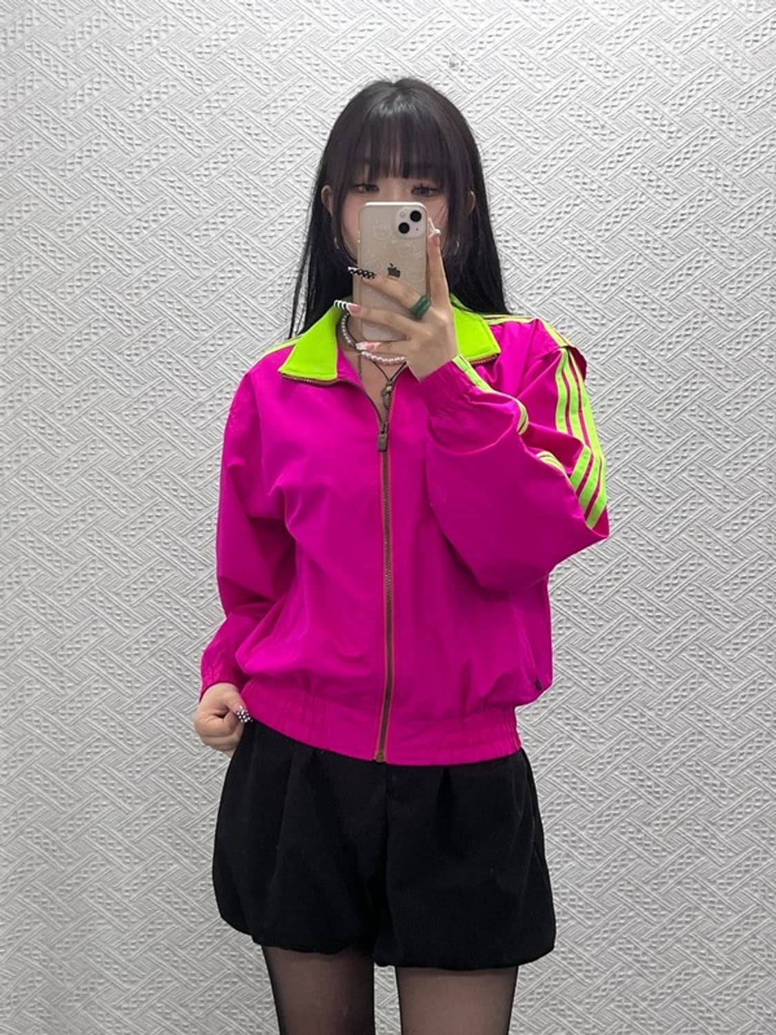 아디다스 Y2K 90's 레트로 네온핑크 바람막이 자켓 95 C10641 상품이미지1