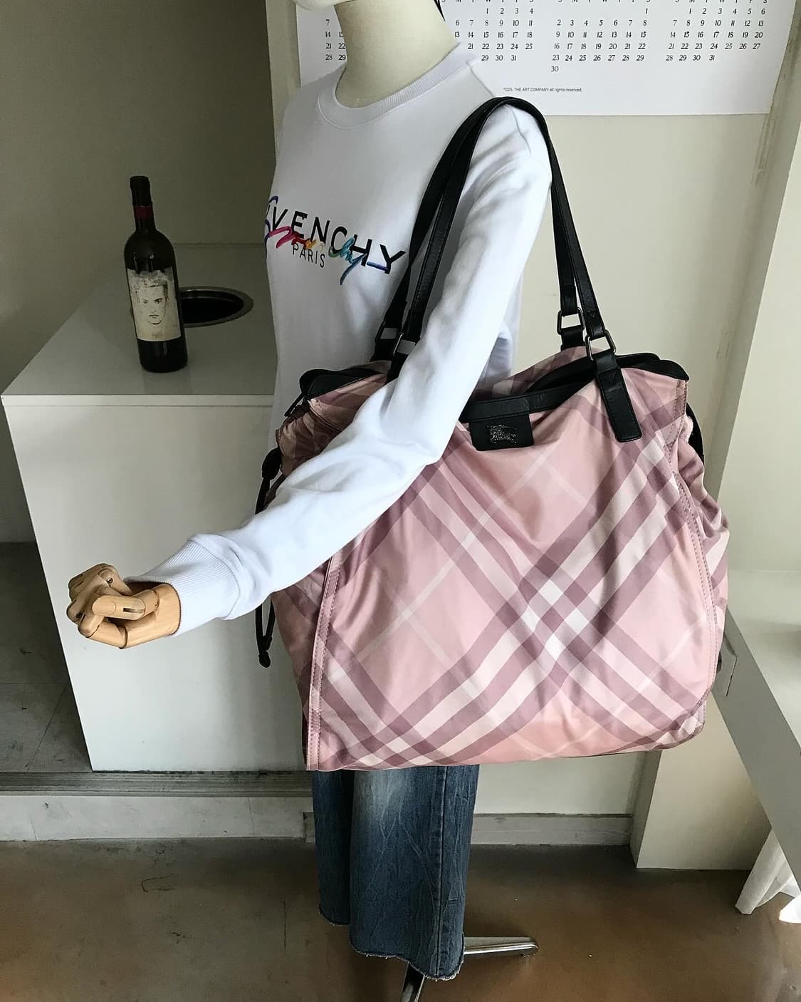 버버리 로고 버클레이 핑크 쇼퍼백 상품이미지10