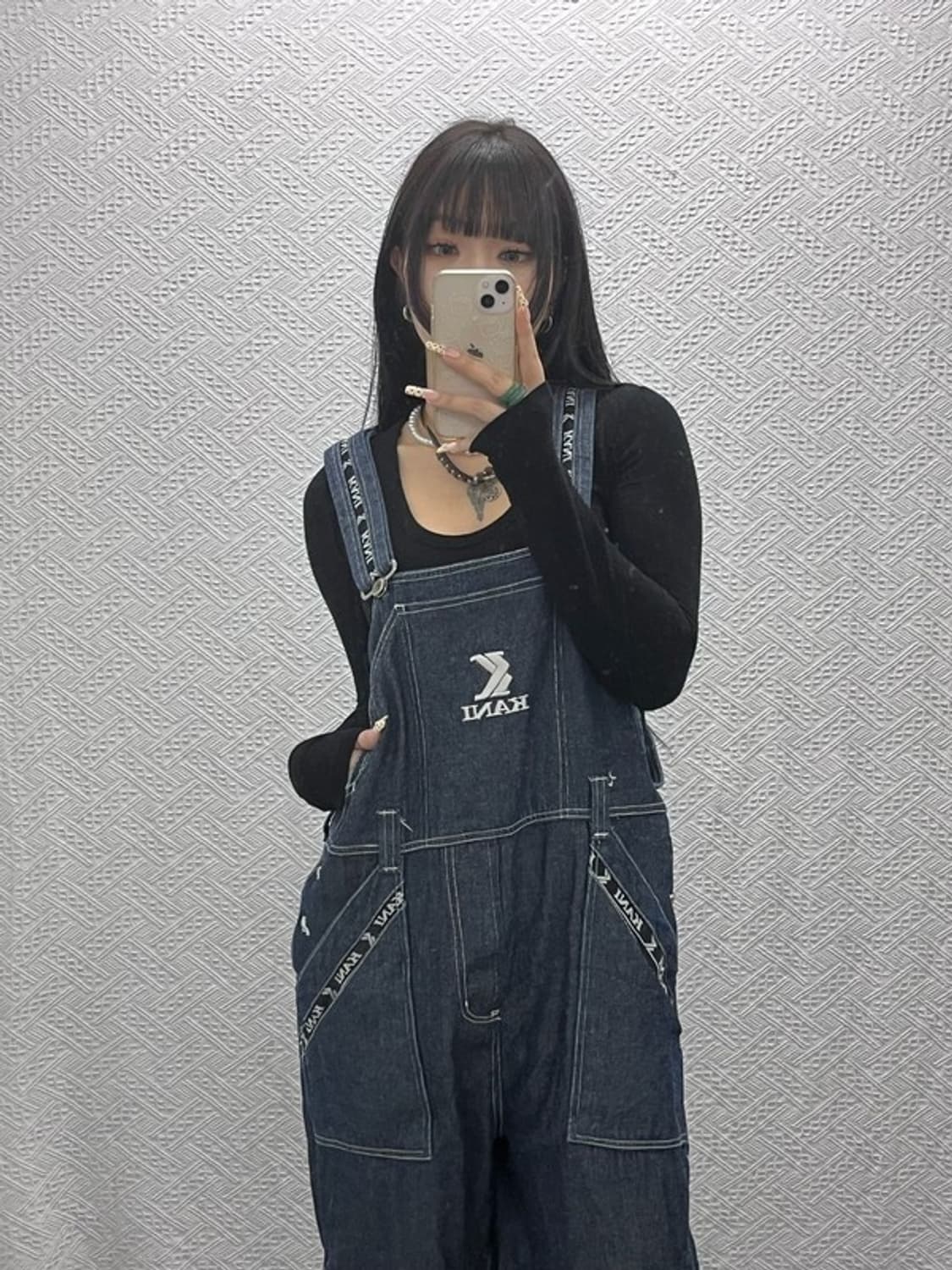 칼 카니 빈티지 레트로 Y2K 데님 멜빵 점프수트 L C09881 상품이미지1