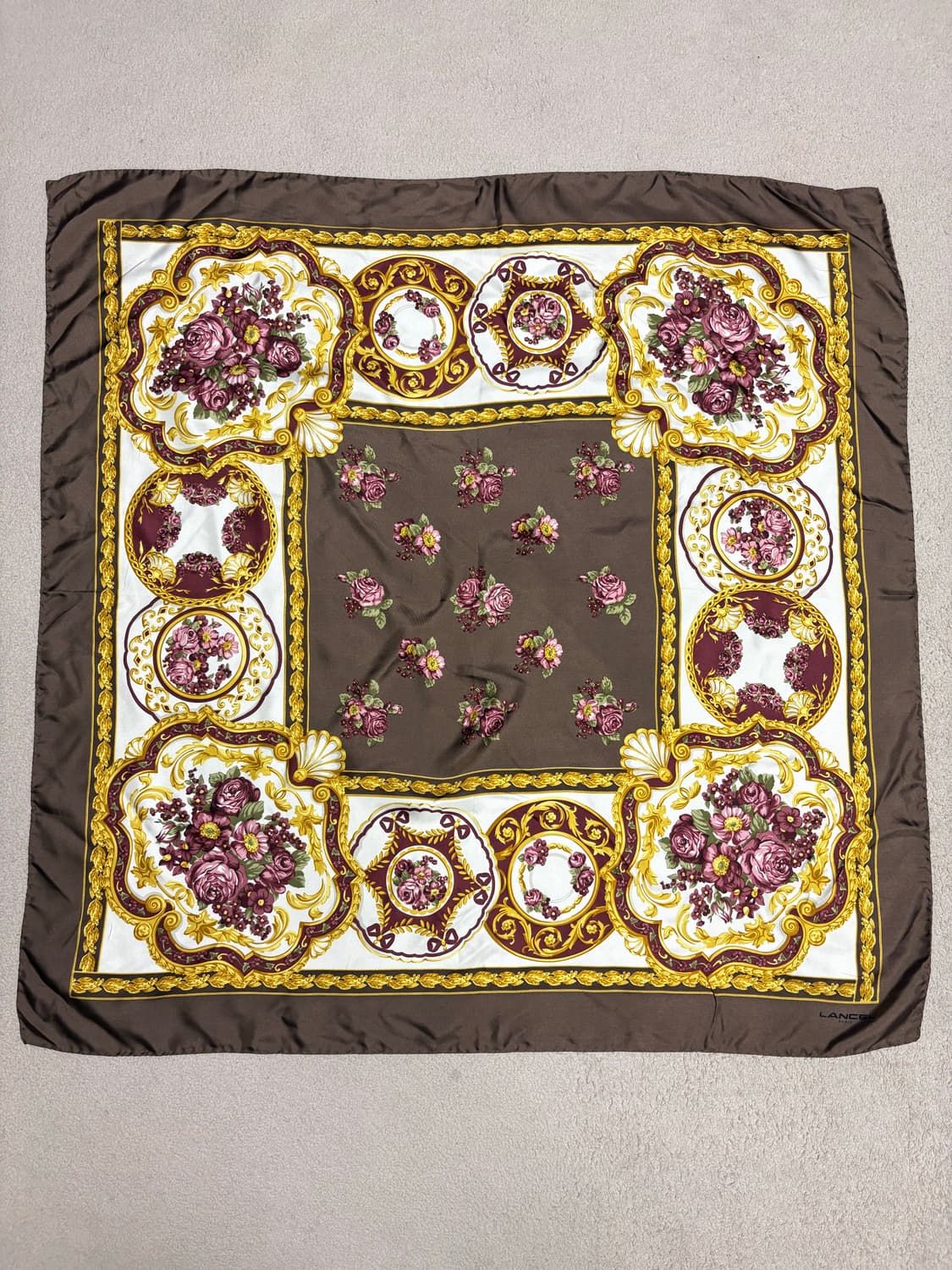 [정품] 란셀(LANCEL) 빈티지 실크 스카프 상품이미지1