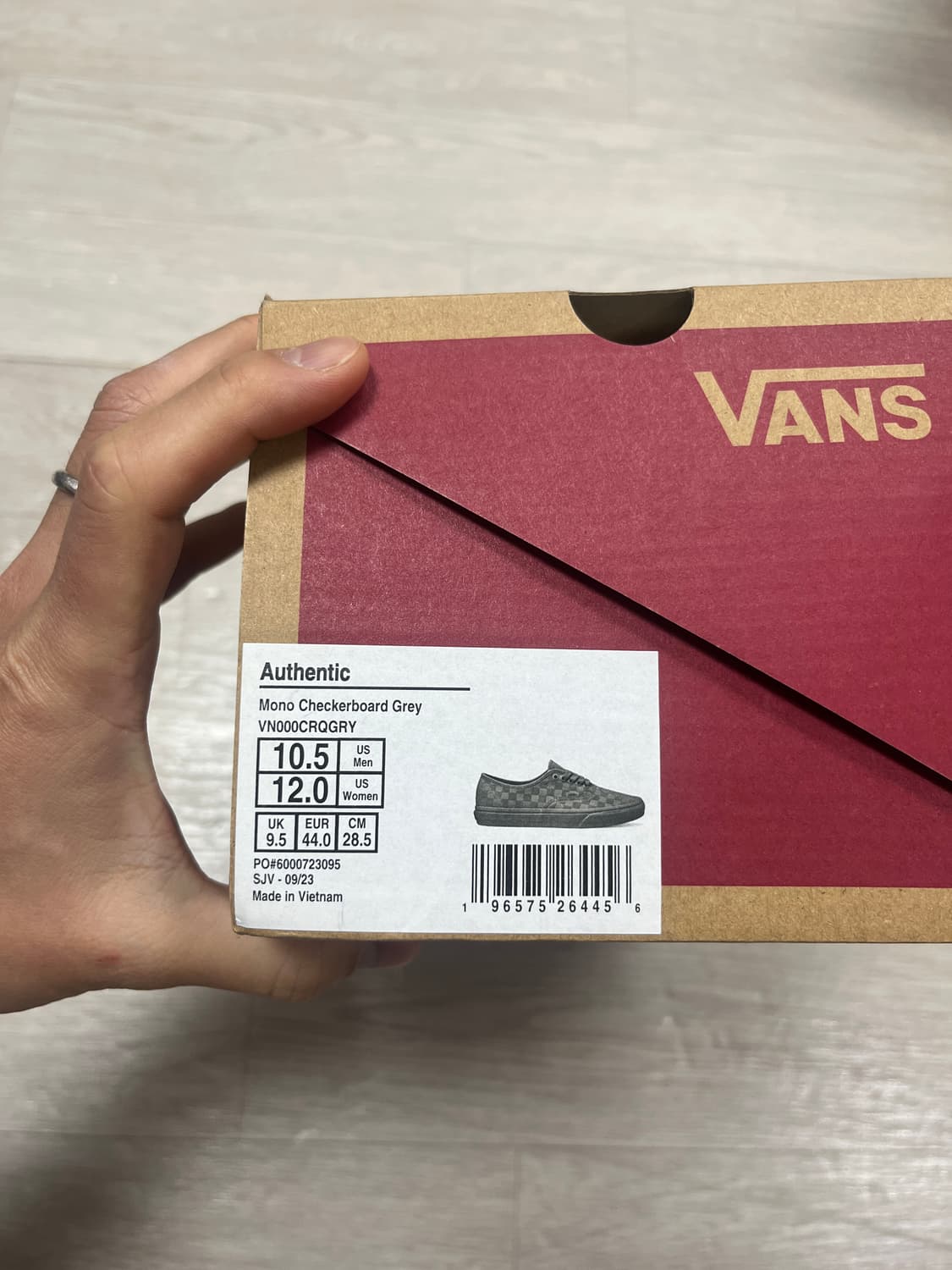 [280] 반스 어센틱 모노 체커보드 그레이 스니커즈 새상품 상품이미지7