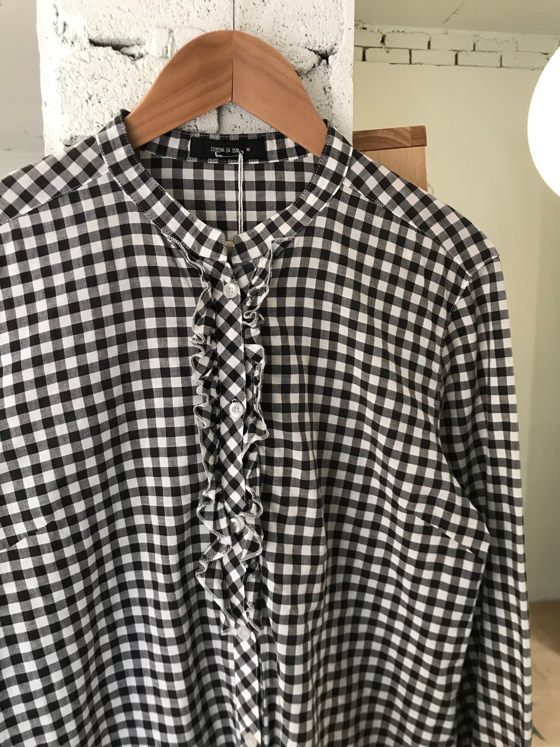 Vintage check frill shirt 상품이미지2