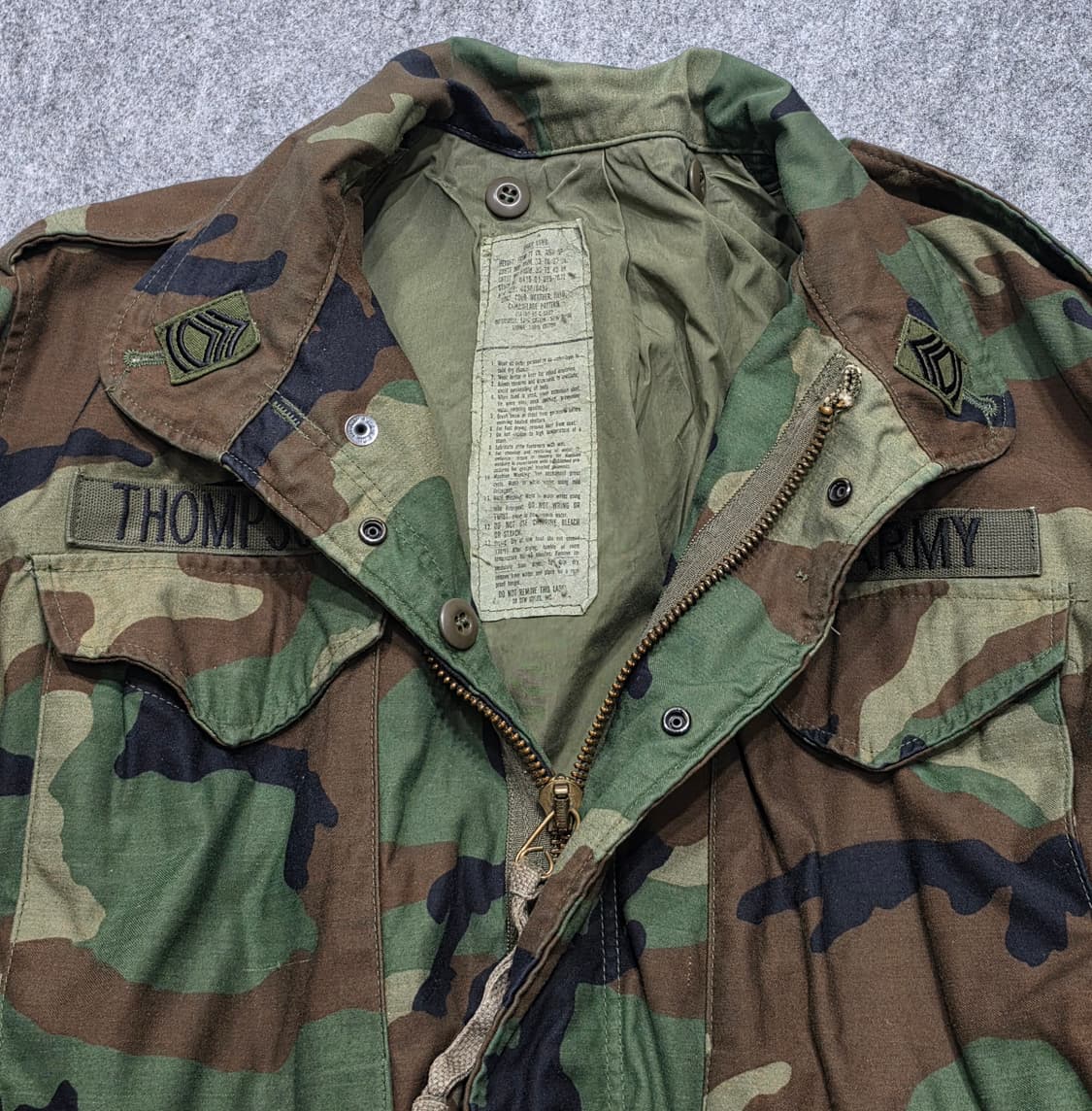 ARMY 오리지널 80s 빈티지 우드랜드 카모 M-65 필드 자켓 S 상품이미지7