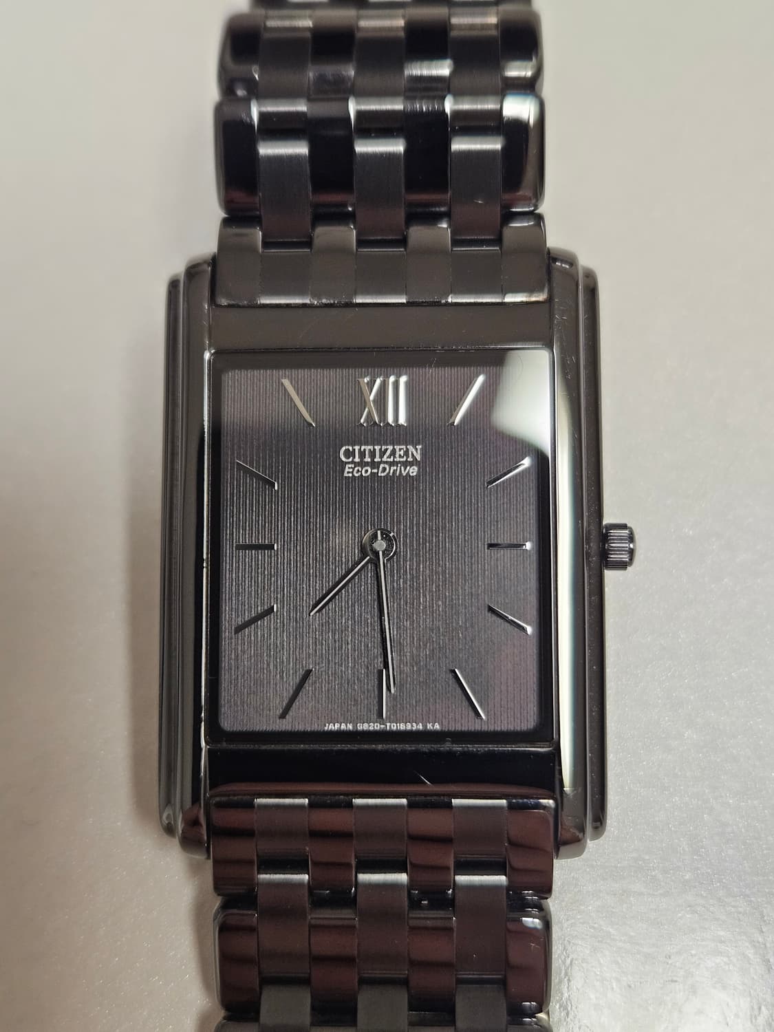 씨티즌 에코드라이브 사각 블랙 메탈 시계 상품이미지3