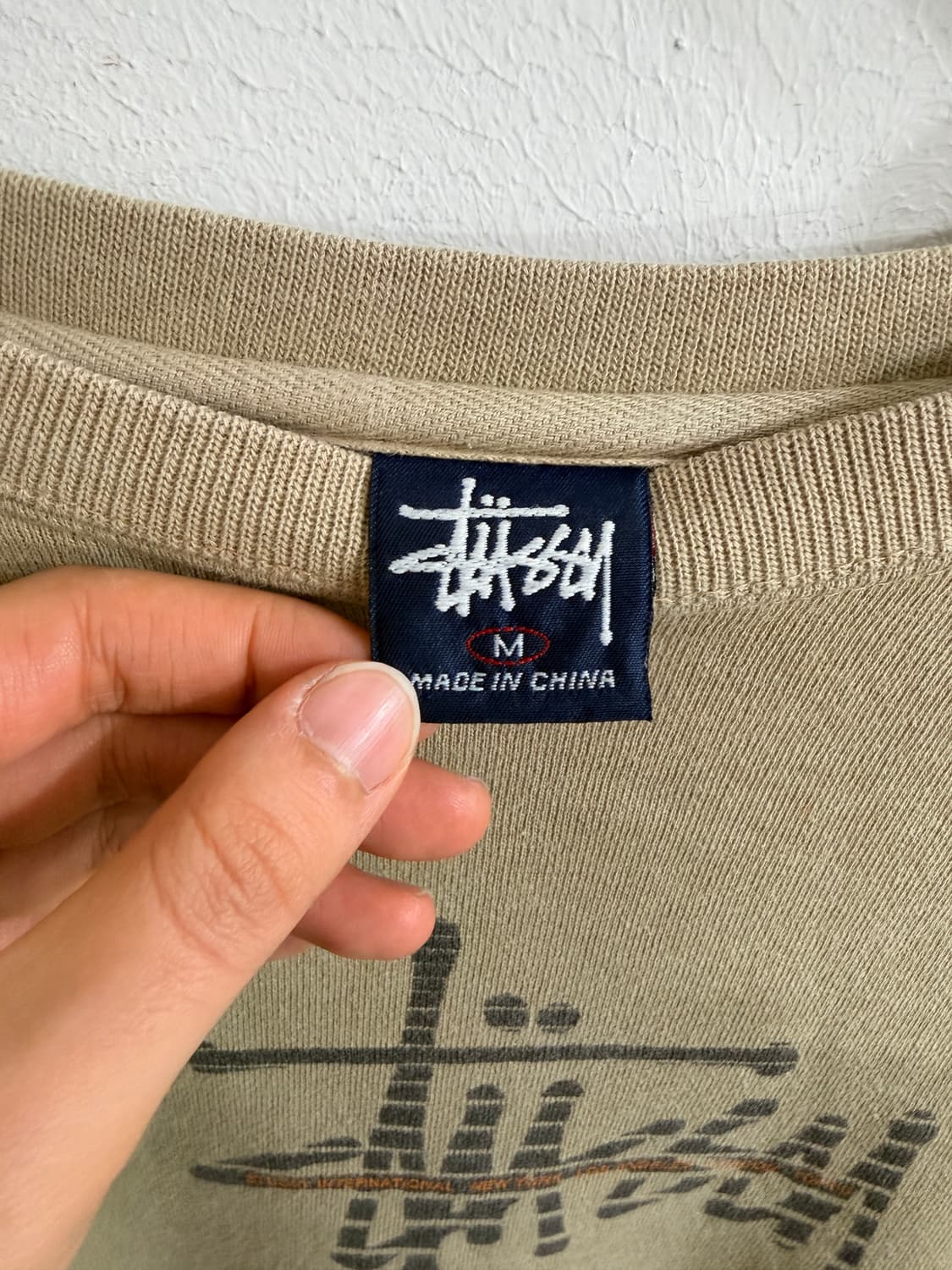 스투시 베이지 소매 프린팅 크루넥 맨투맨 스웻셔츠 상품이미지6