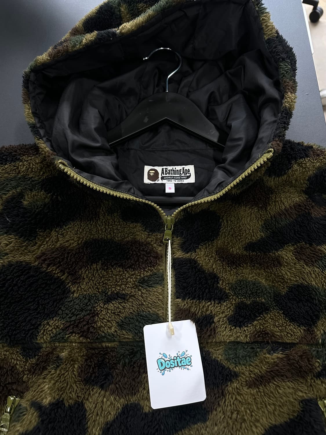 베이프 1st camo 녹계 플리스 후드아노락  상품이미지7