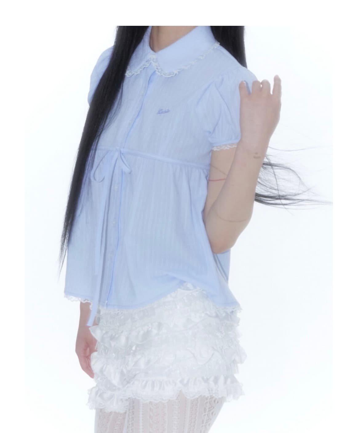카시코) 퍼프 슬리브 레이스 셔츠  상품이미지3