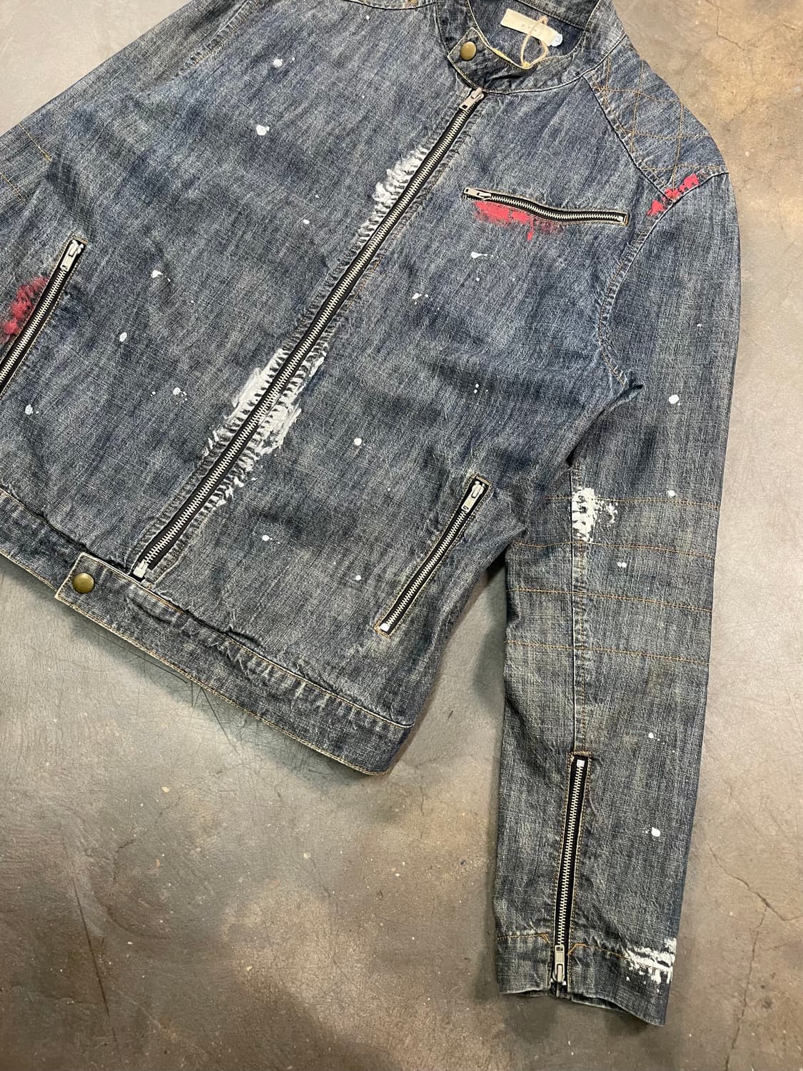 빈티지 페인티드 바이커 자켓 상품이미지4