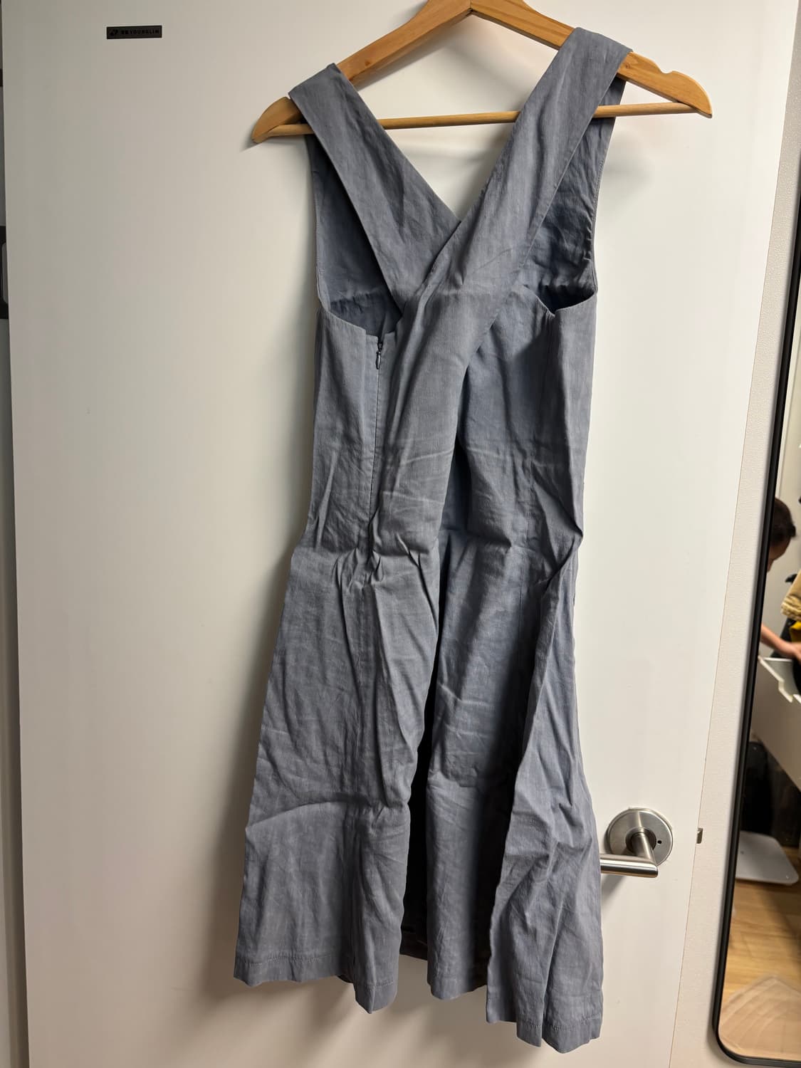 [0] 띠어리 린넨 크로스백 원피스 파스텔블루 상품이미지3