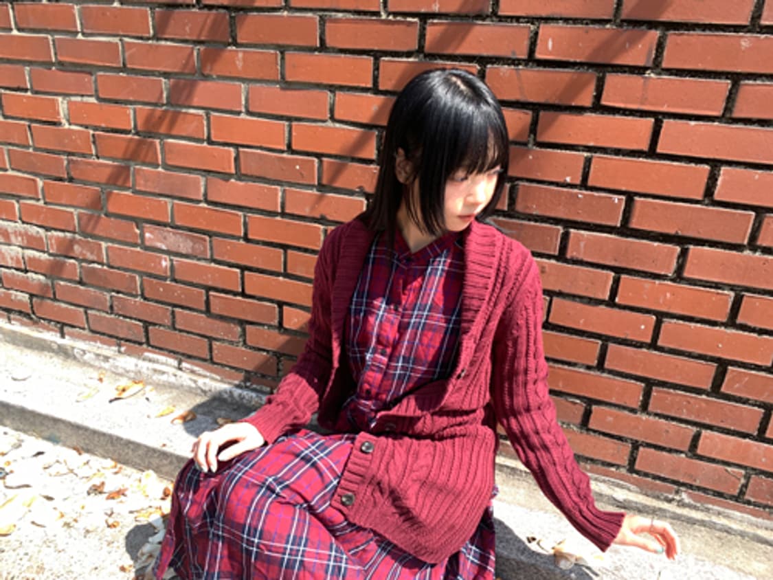 Twist knit long cardigan(burgundy) 상품이미지3