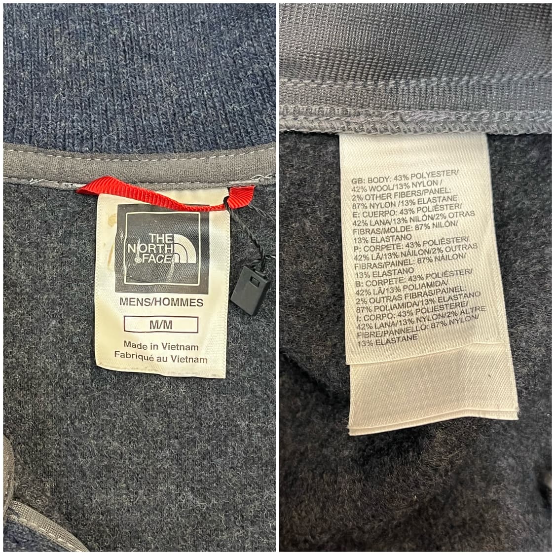 노스페이스 니트 집업 자켓 네이비 M #csz2993 상품이미지4