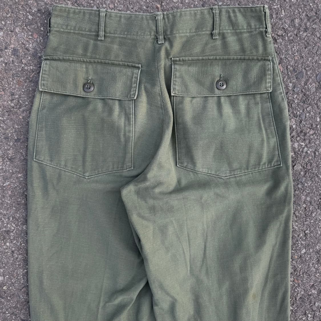70s USA ARMY OG 트라우저 사틴 퍼티그 팬츠 상품이미지7
