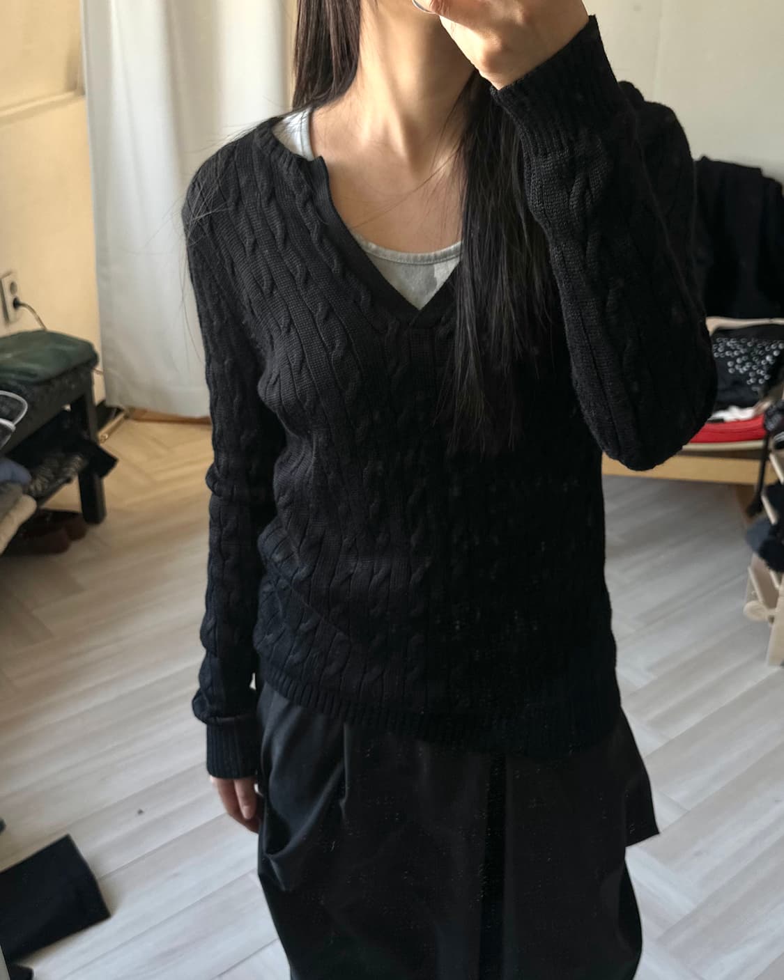 [LAUREN RALPH LAUREN] V neck cable knit 상품이미지1