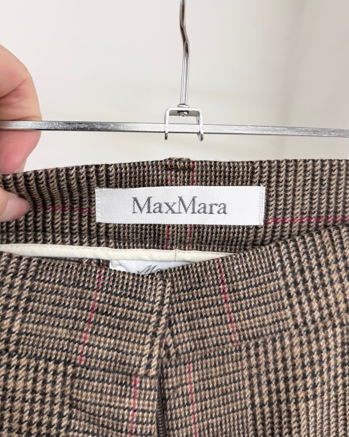막스마라 브라운 체크 스트레이트 팬츠 상품이미지7