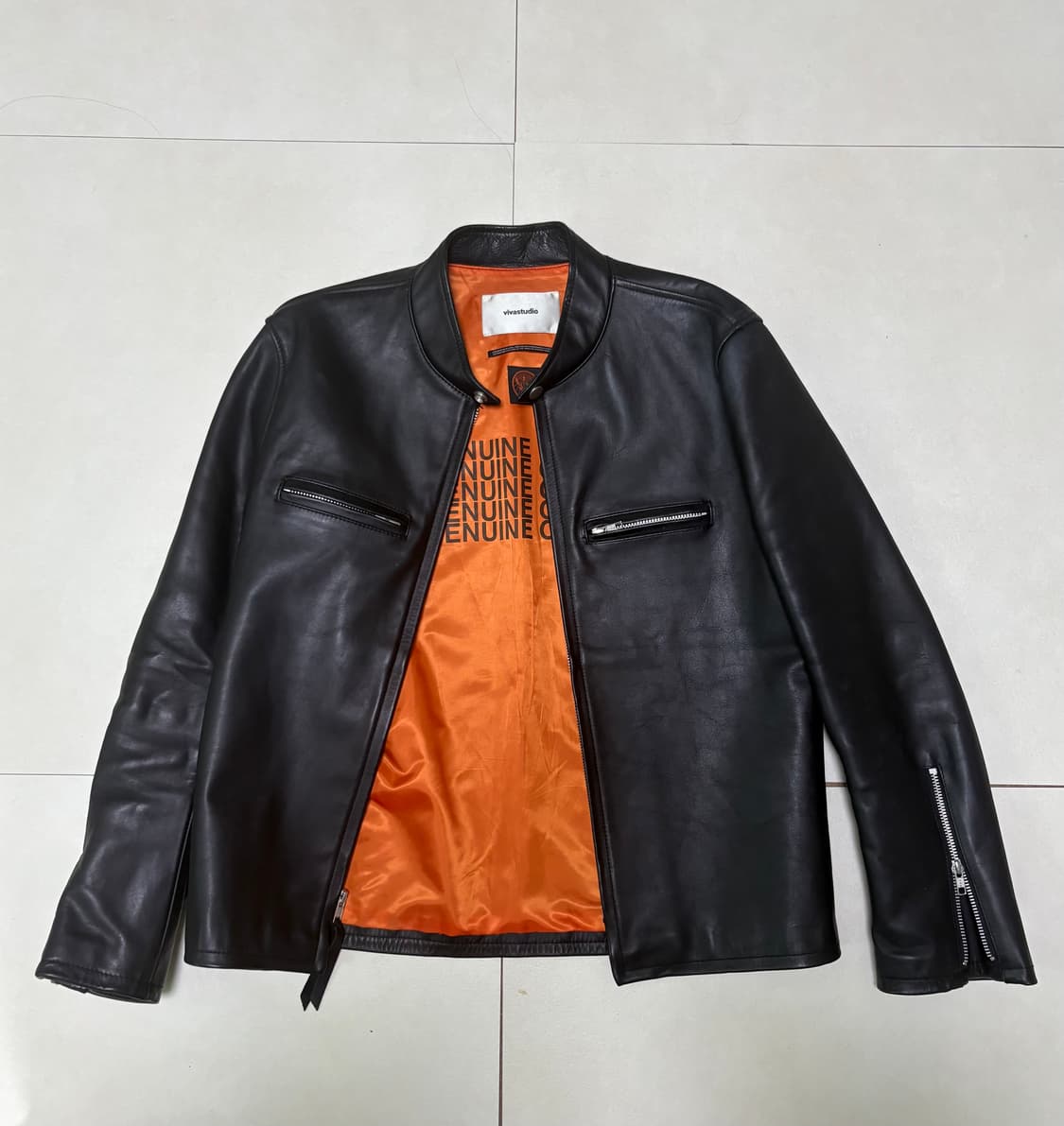 비바스튜디오x예거마이스터 가죽자켓 상품이미지1