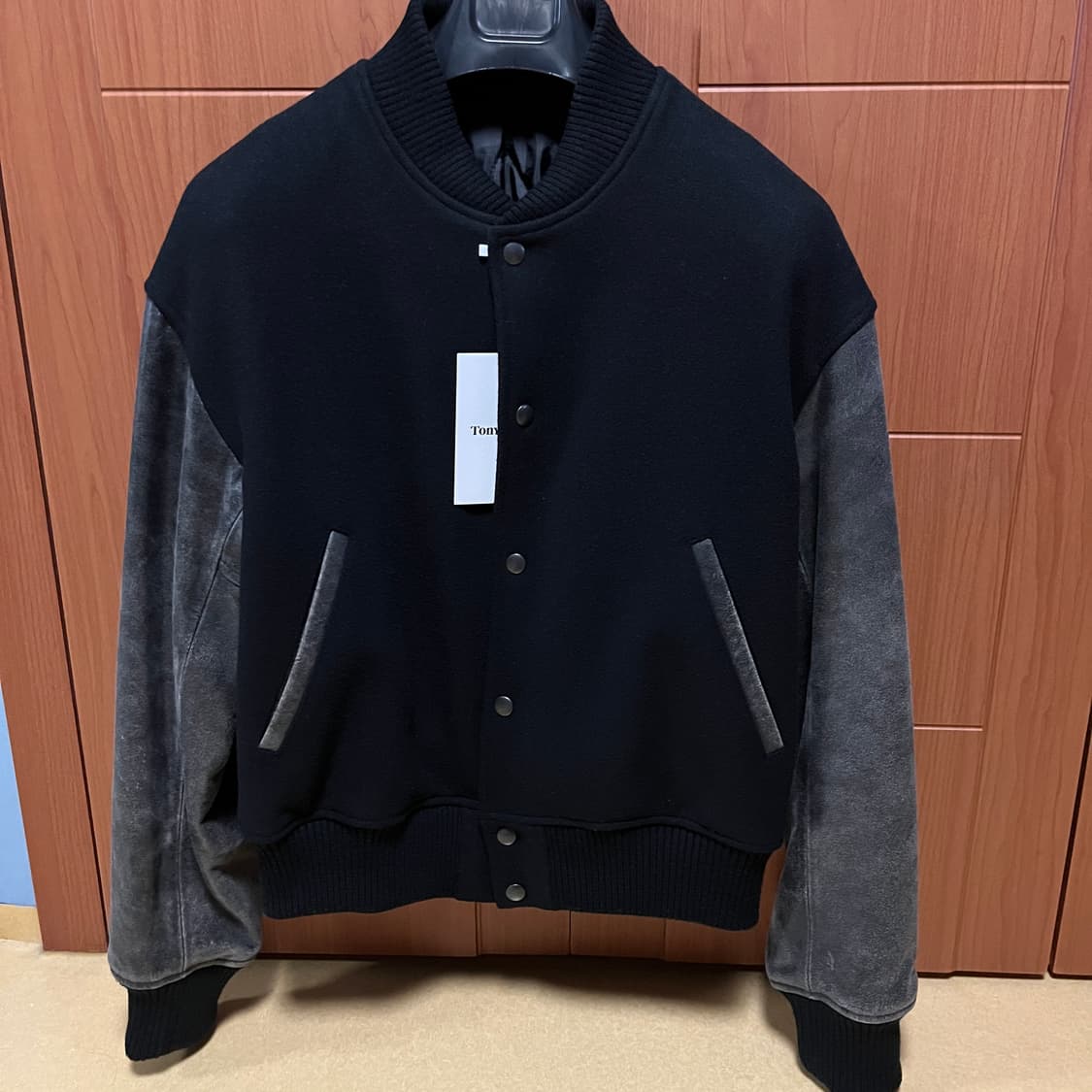 토니웩 Distressed Leather Varsity Jacket M 상품이미지1