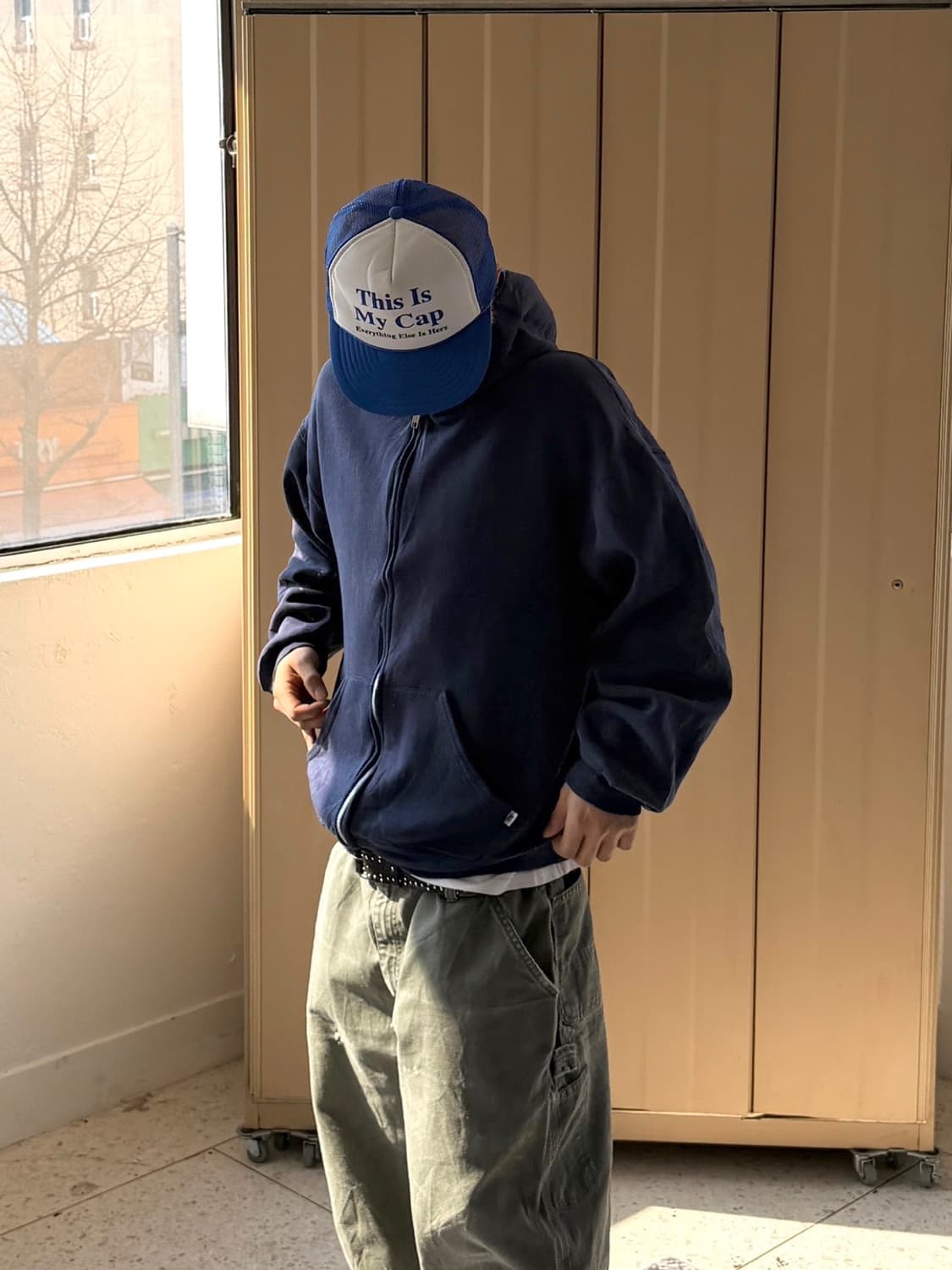 러셀 후드집업 네이비 상품이미지2