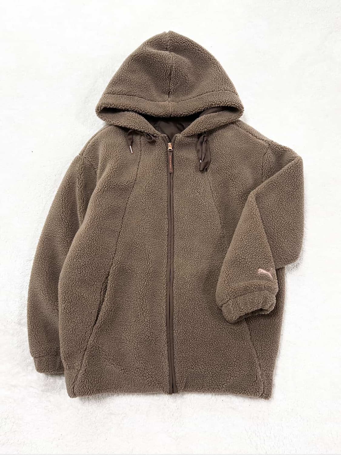 퓨마 스냅로고 초코 브라운 쉐르파 자켓 상품이미지6