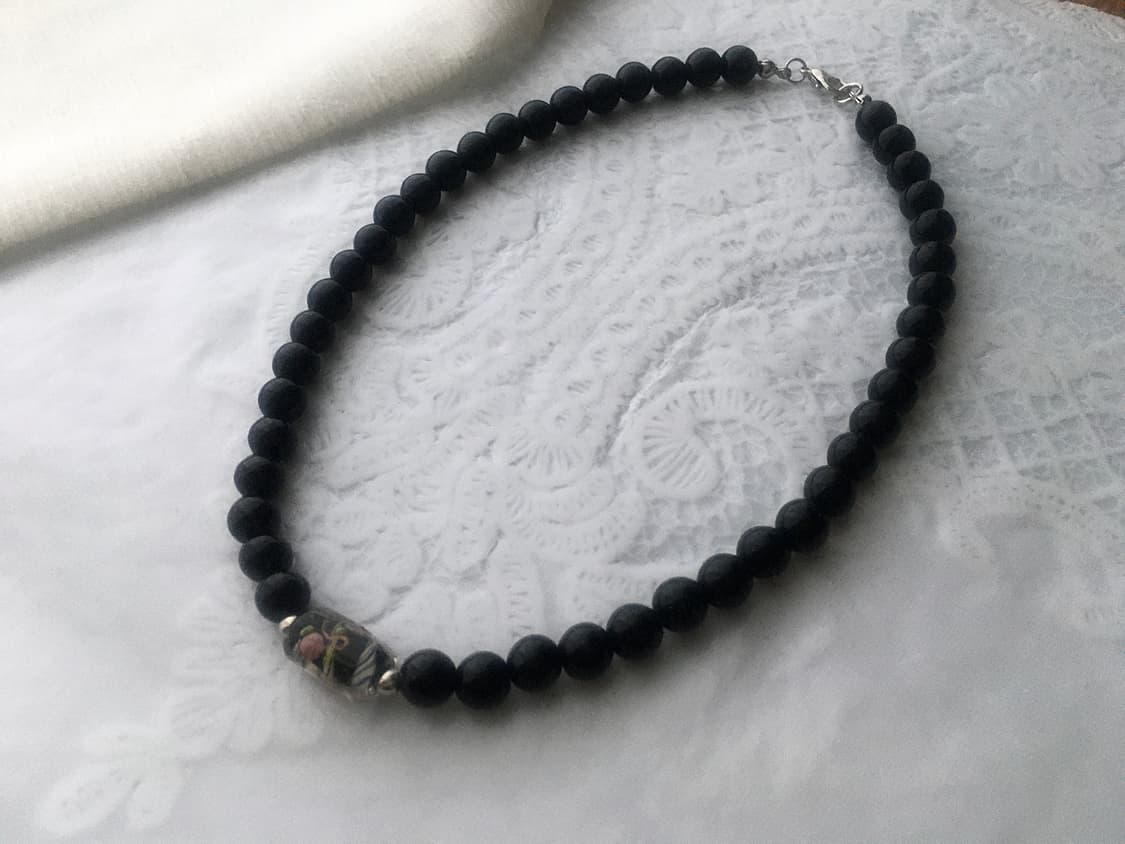 viburnum shop 블랙 로즈 장미 목걸이 상품이미지2