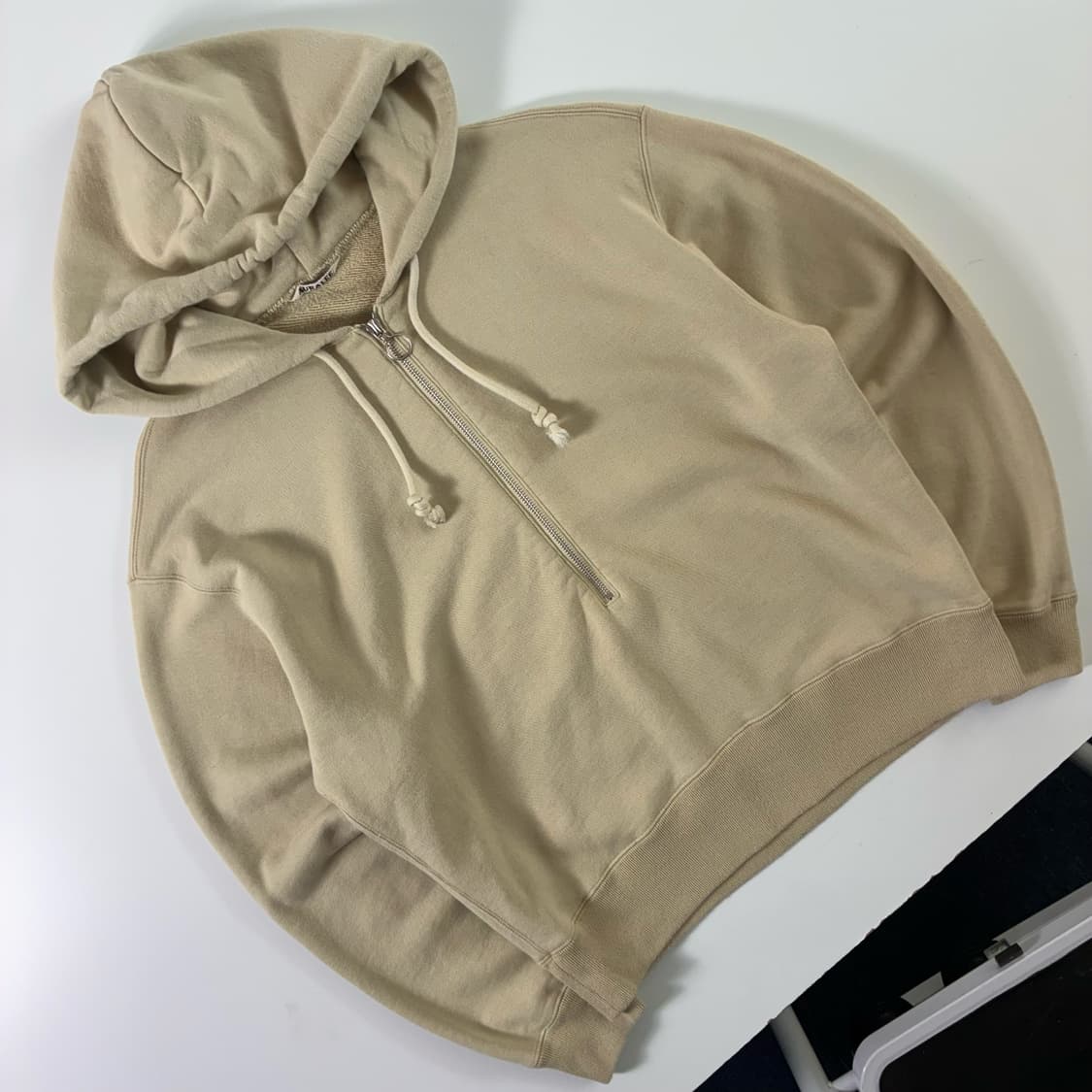 Auralee  오라리 스무스 하프집업 베이지 후드티  상품이미지1