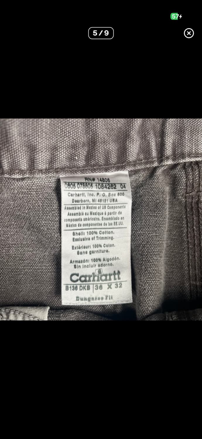 빈티지 칼하트 더블니 다크브라운 워크팬츠 B136 DKB 상품이미지5