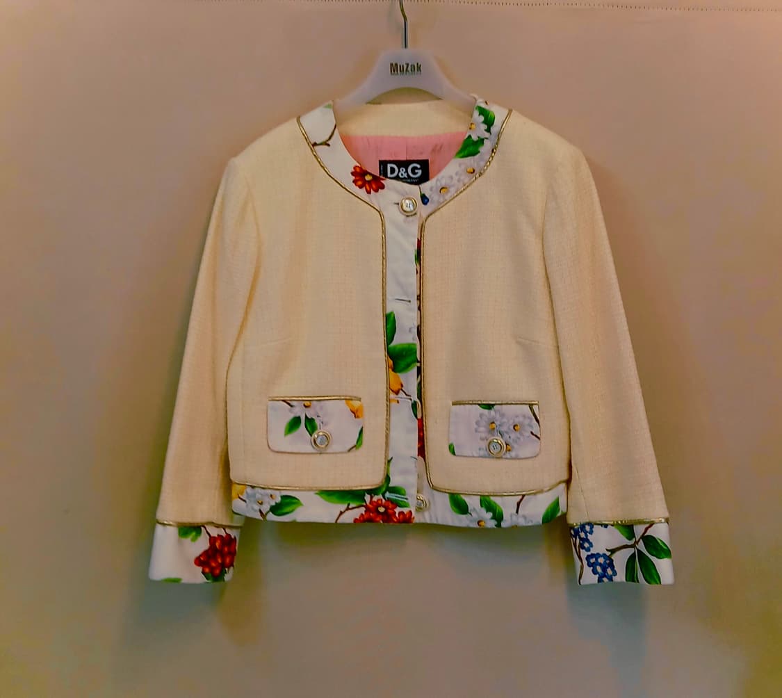 D&G 플로럴 트리밍 코튼 트위드 자켓 (Made in Italy) 상품이미지2