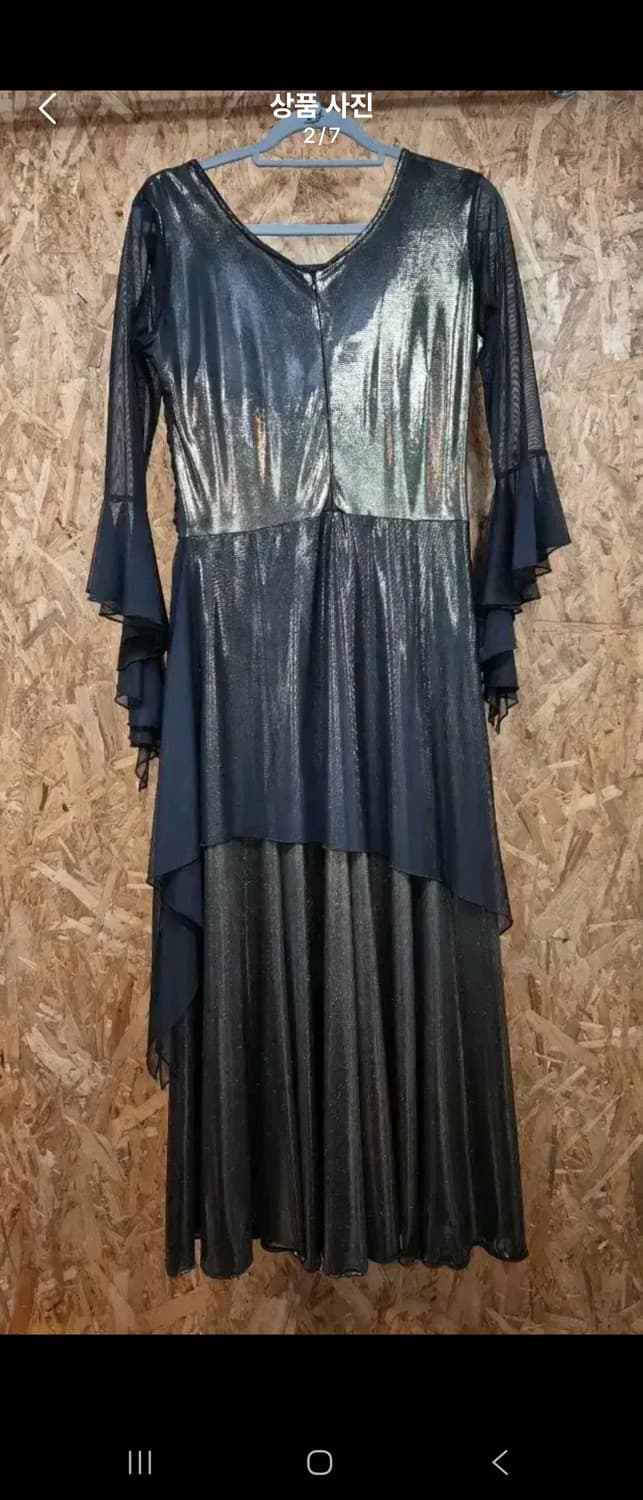 메탈릭 블랙 롱 드레스 / 연주회 댄스복 무대의상 상품이미지3