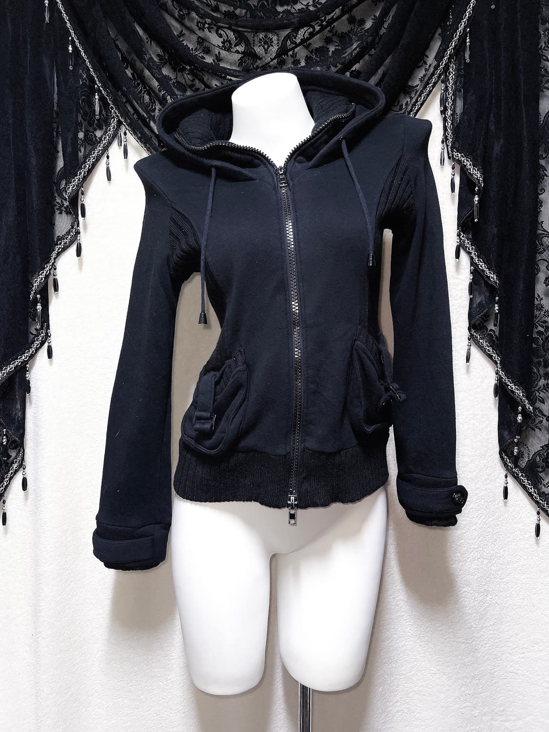 잉그니 하이넥 투웨이 후드집업 고스펑크 y2k 와투케 갸루 핀터 00s 상품이미지6