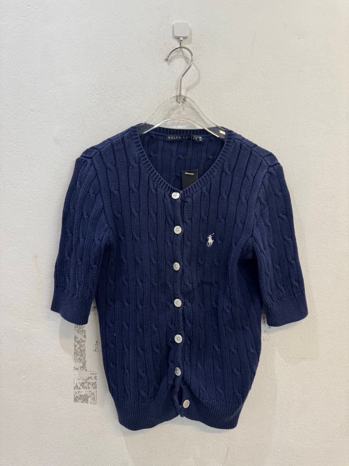 Ralph Lauren navy knit short-sleeved car 상품이미지1