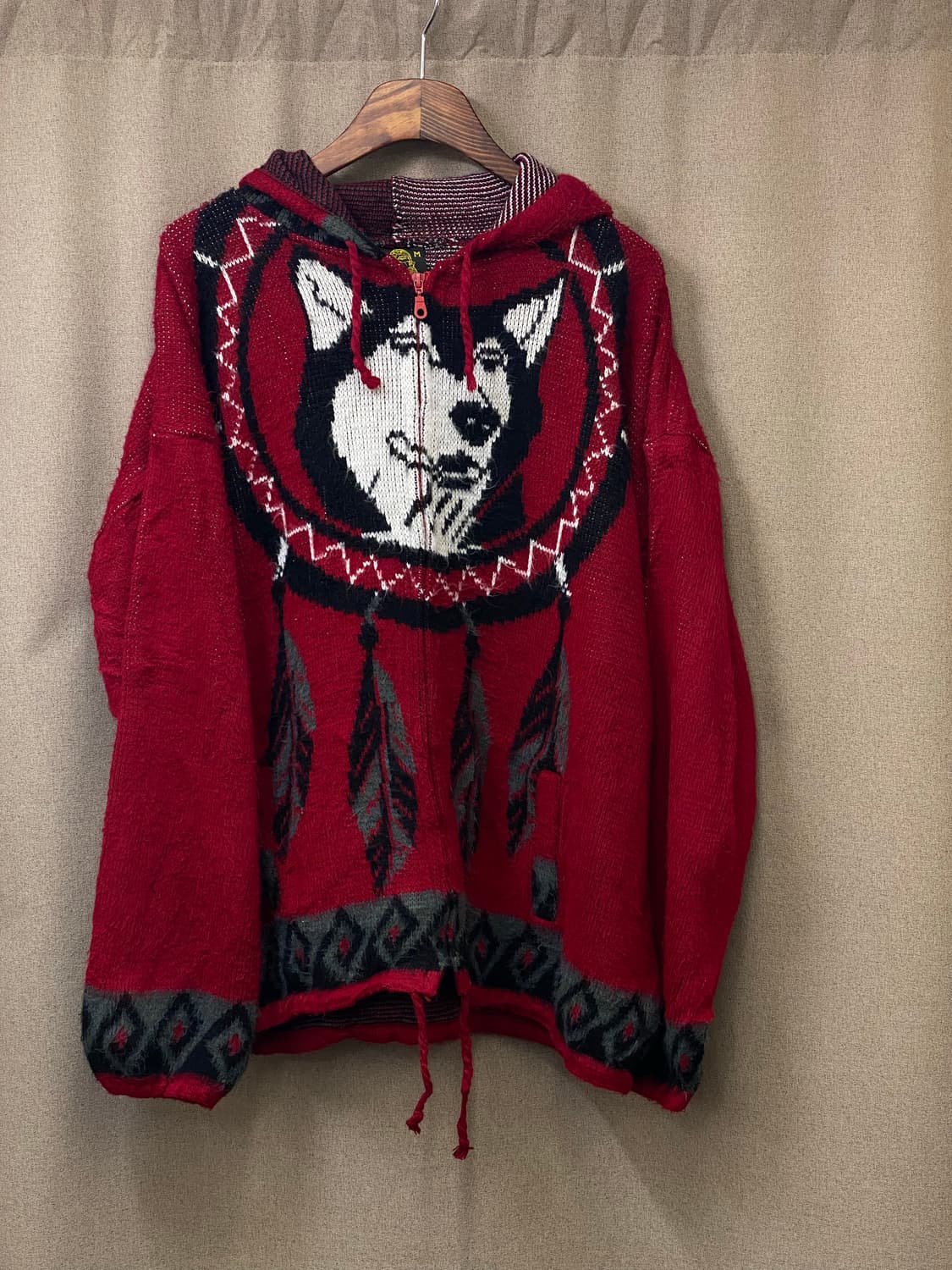 빈티지 헤비 니트 후드 집업 상품이미지1