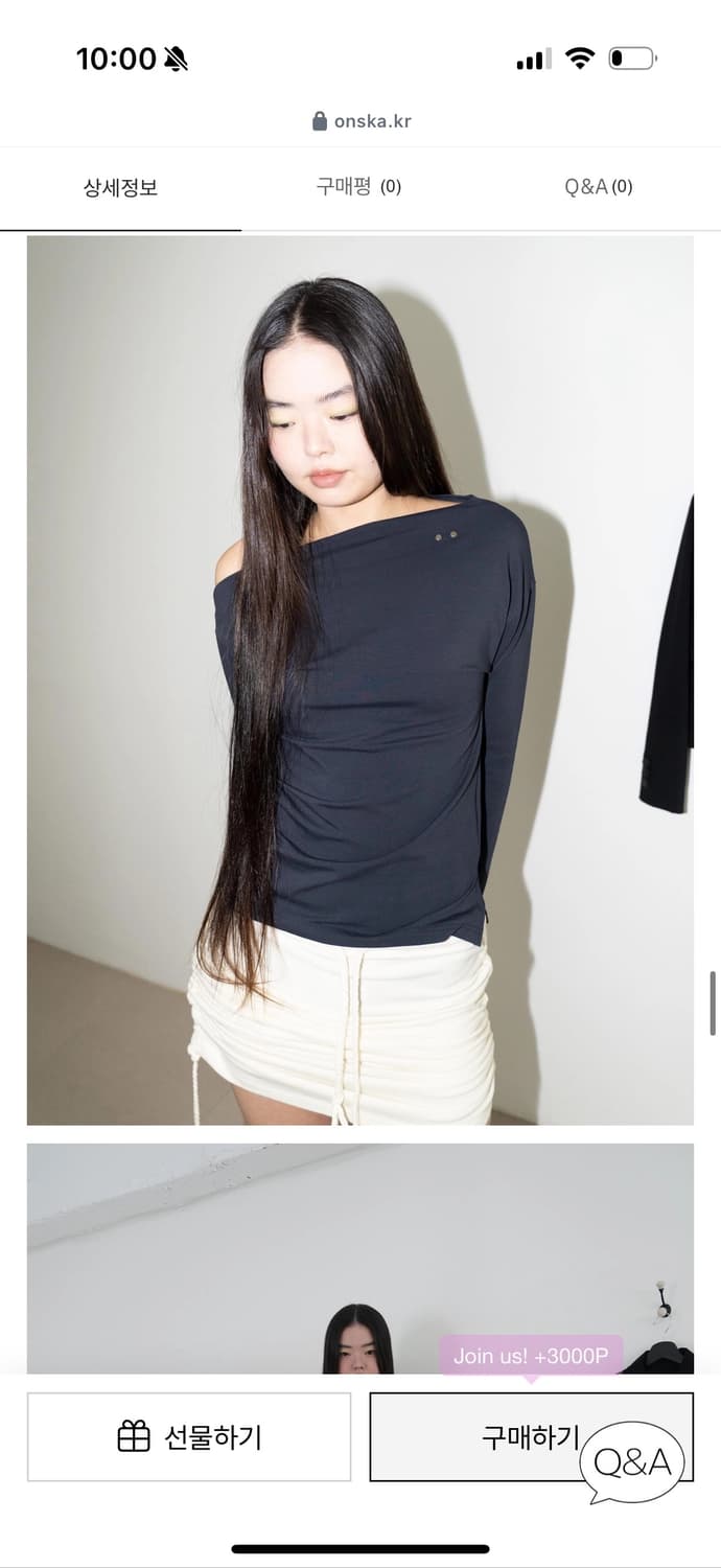 ONE-SHOULDER ELASTIC T (NAVY)  상품이미지1
