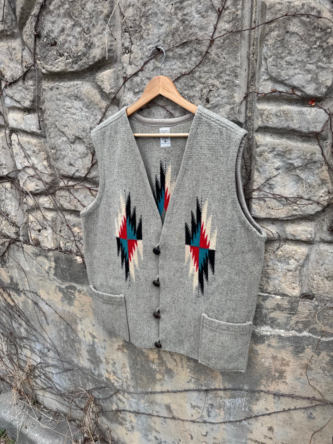 90s 오르테가 핸드 우븐 울 웨스턴 치마요 베스트 조끼 빅사이즈 상품이미지3