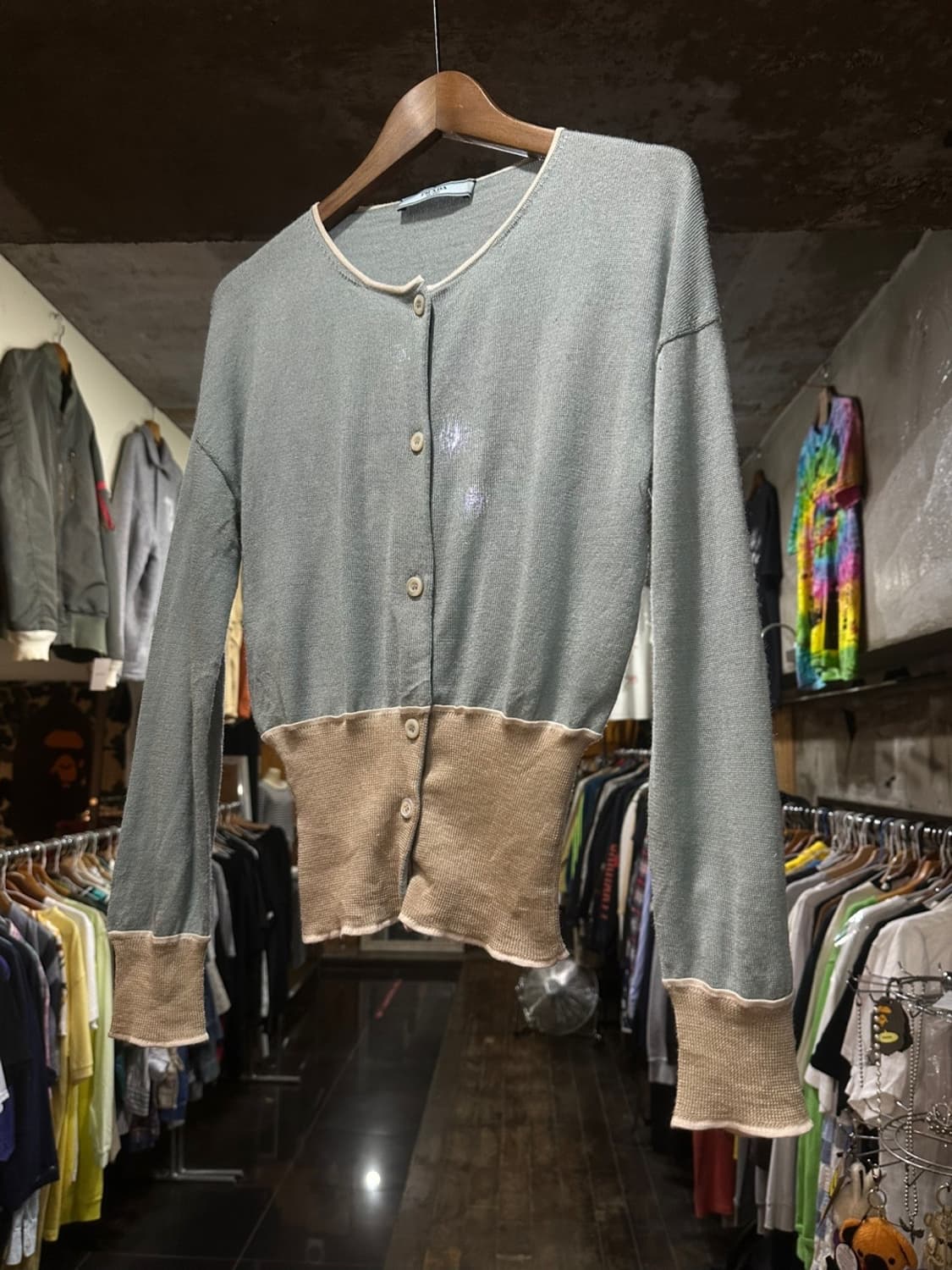 prada 프라다 배색 니트 가디건  상품이미지1