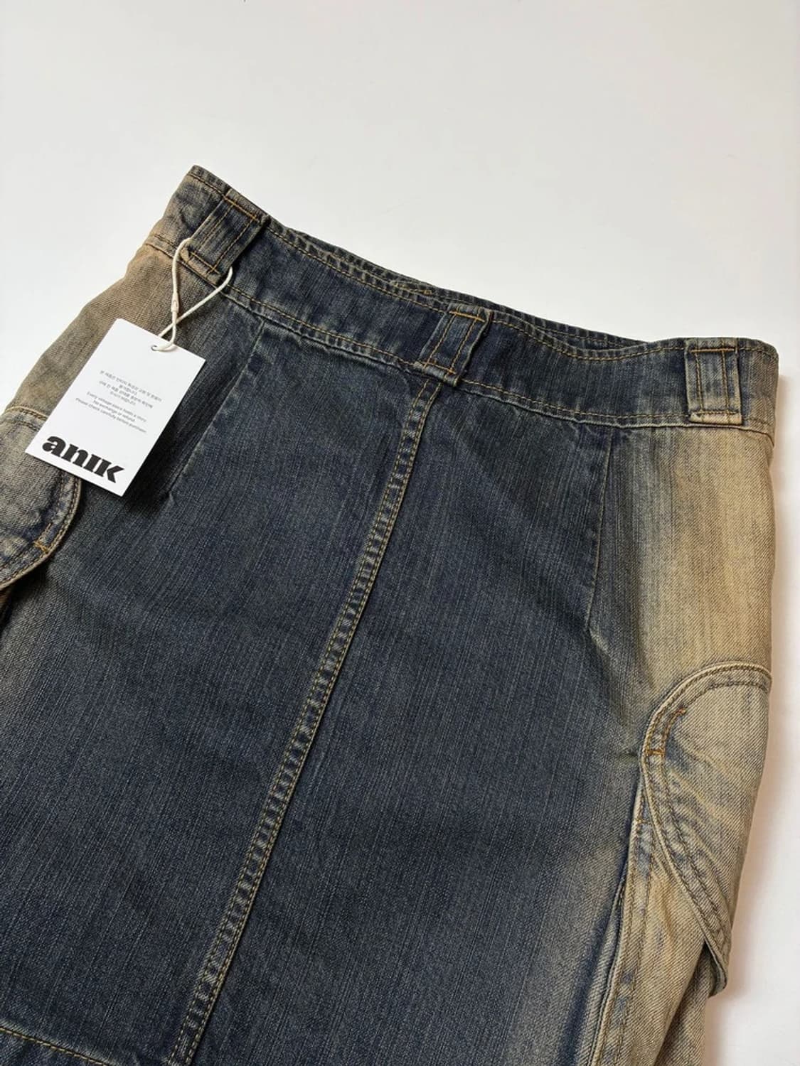 더뮤지엄비지터 하트 포켓 워시드 데님 스커트 PN9585 상품이미지7