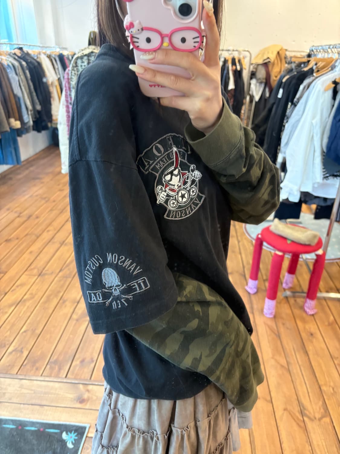 밴슨 카모 레이어드 티셔츠 상품이미지3