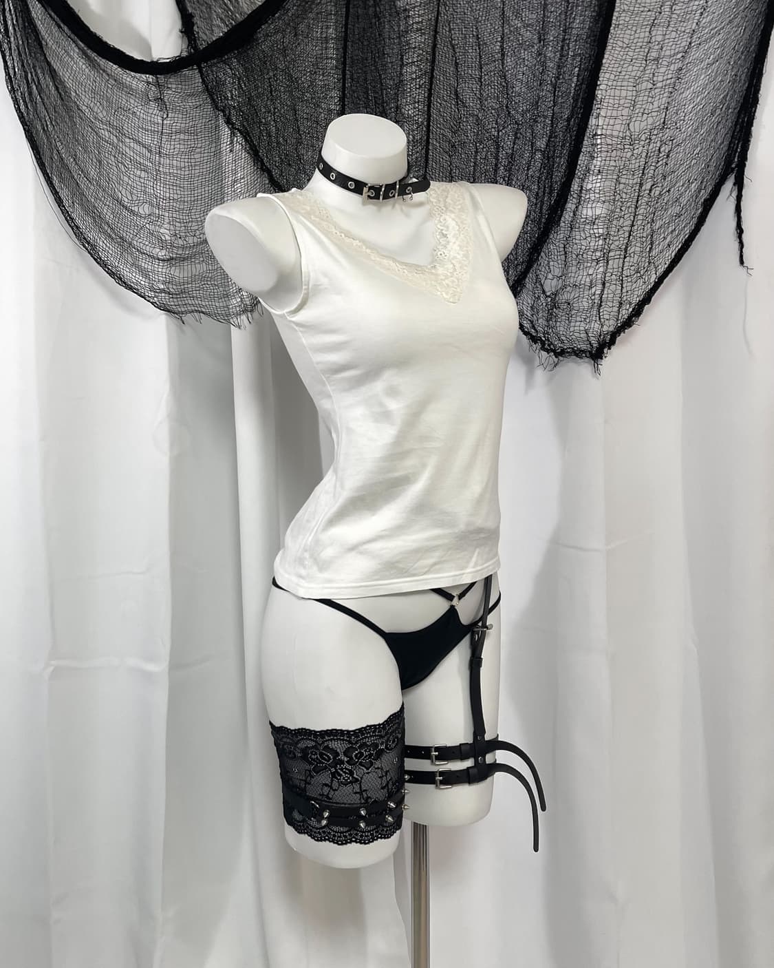 white lace sleeveless 상품이미지2