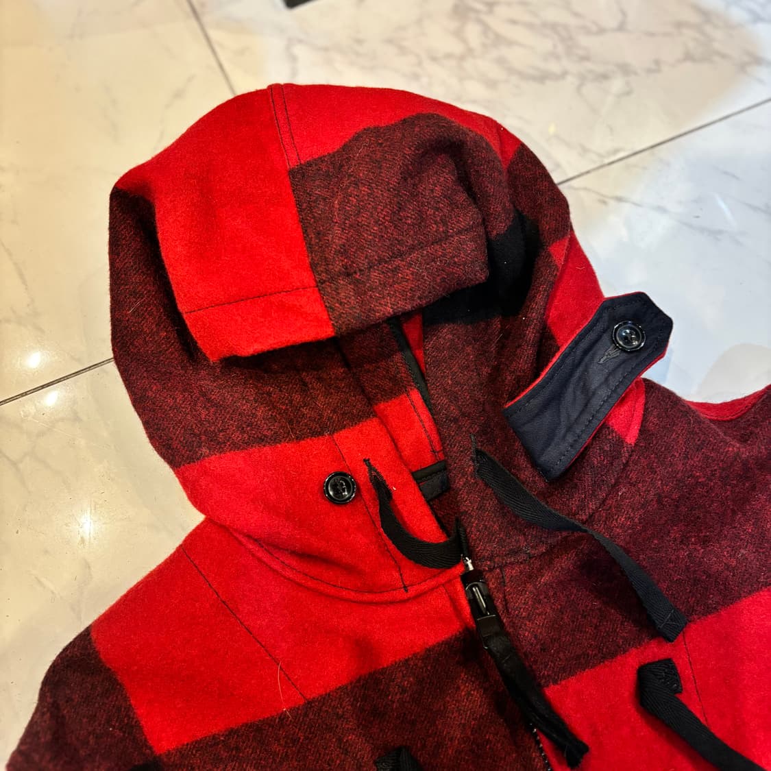 엔지니어드 가먼츠 FWK 울 후드코트 레드체크코트 상품이미지3