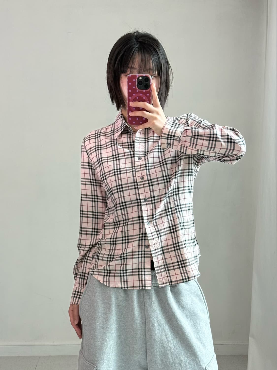 버버리 핑크 노바 체크 셔츠 상품이미지2