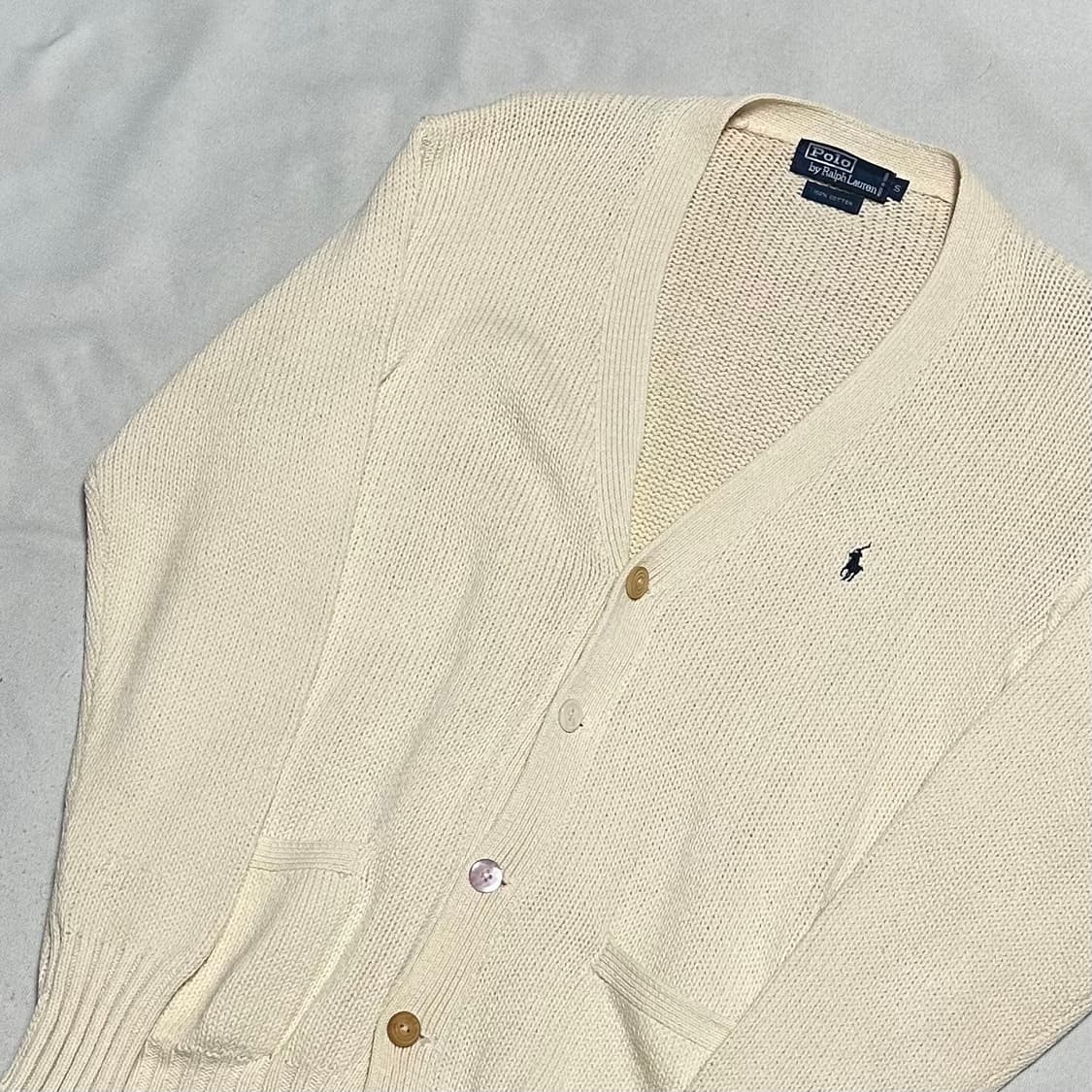 S 폴로랄프로렌 아이보리 코튼 가디건 상품이미지1