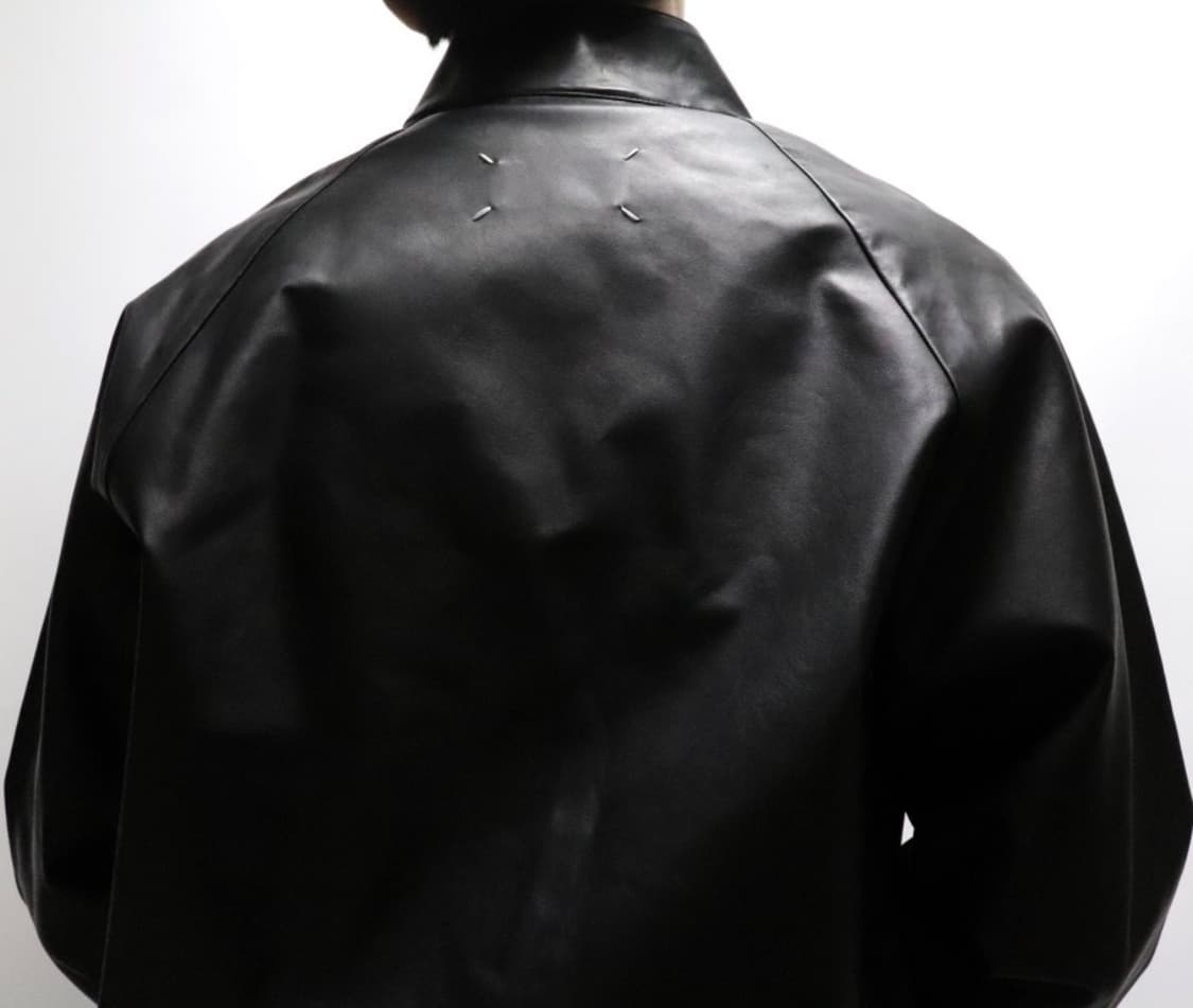 (50) 마르지엘라 17fw 블랙 레더 헤링턴 블루종 자켓 상품이미지3