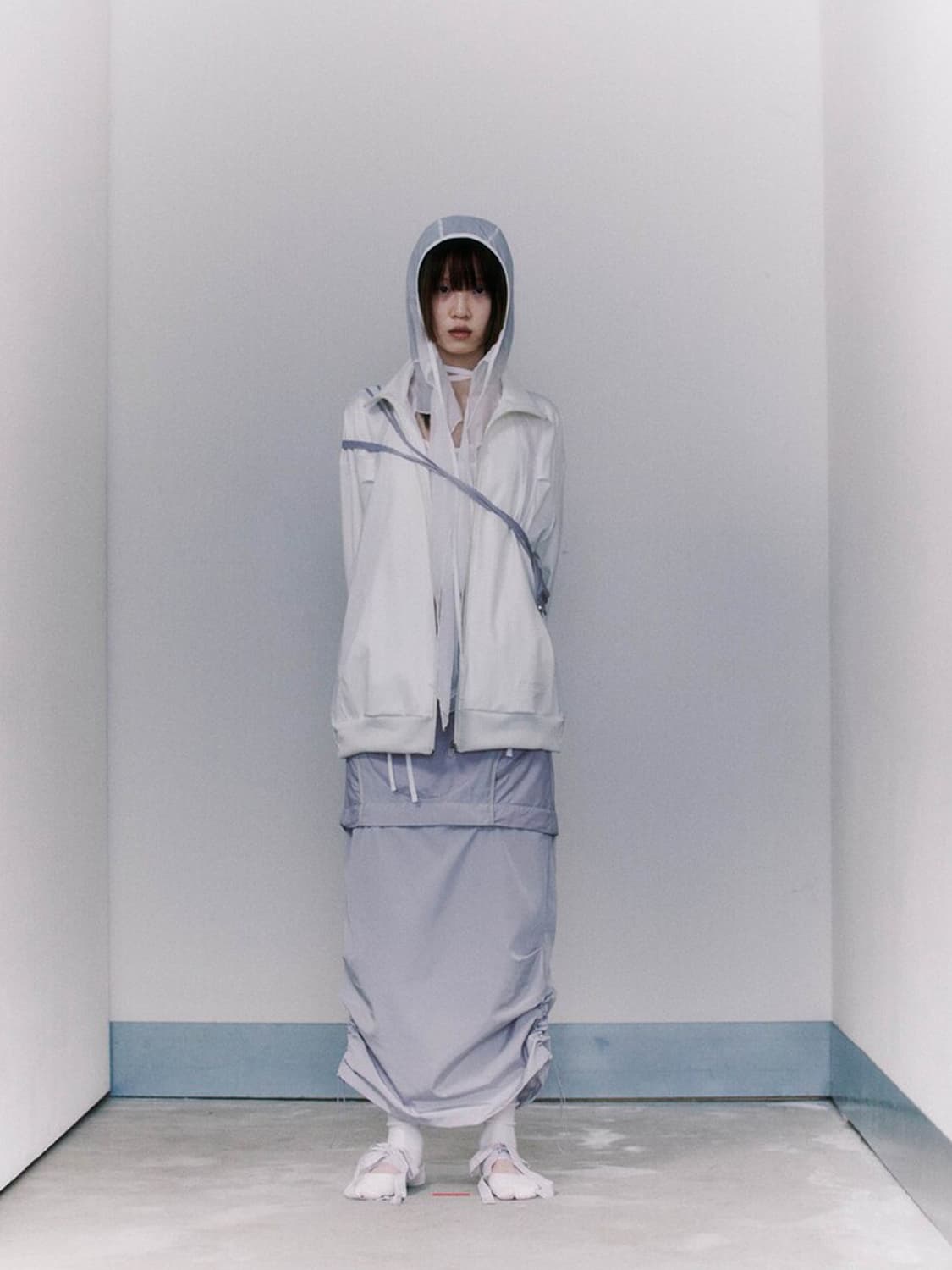 오호스 OJOS 3-Way Nylon String Skirt 그레이 1 상품이미지5