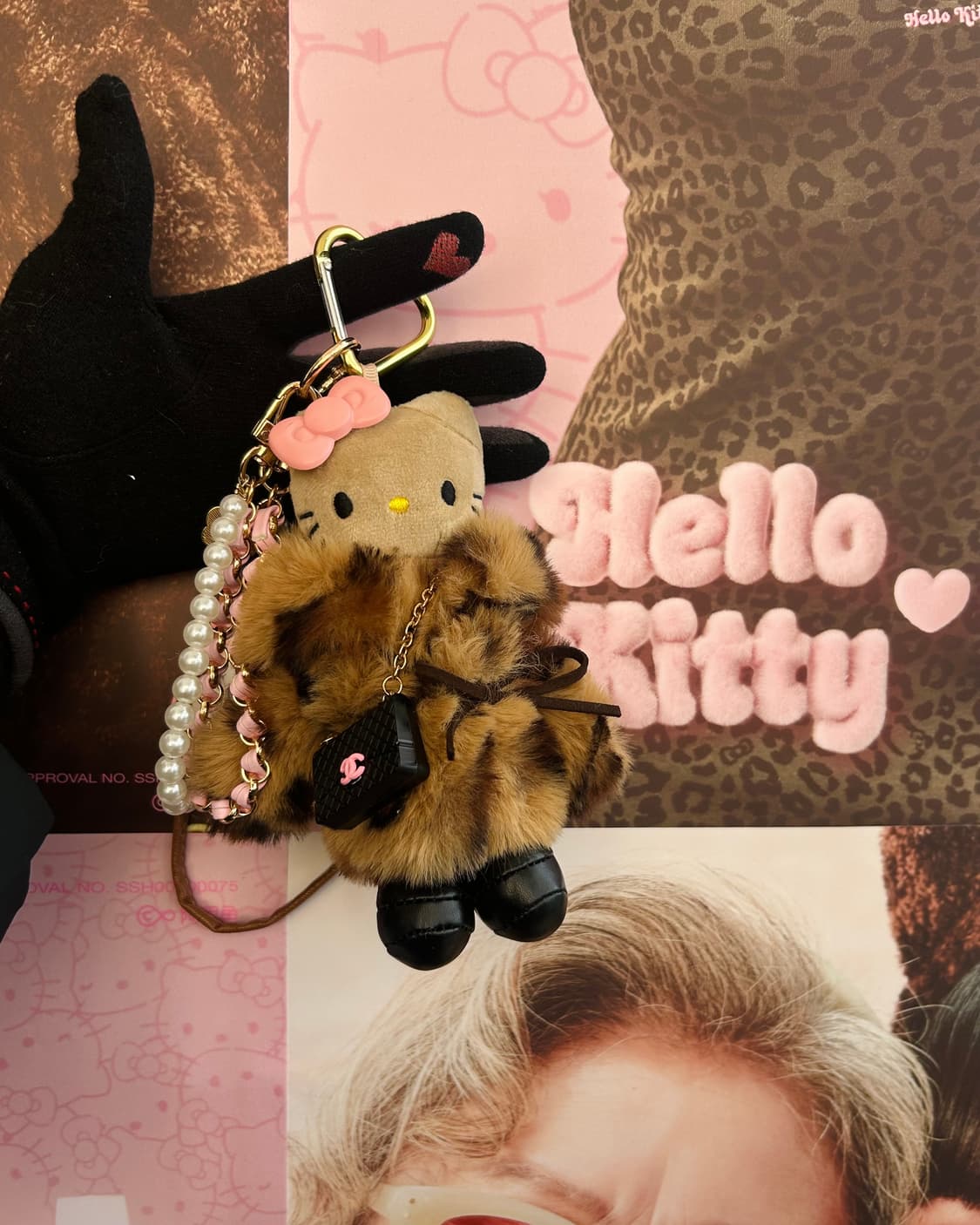 (23)롱다리키티 커스텀키링-🌸 핑크 프릴 레이스 상품이미지3