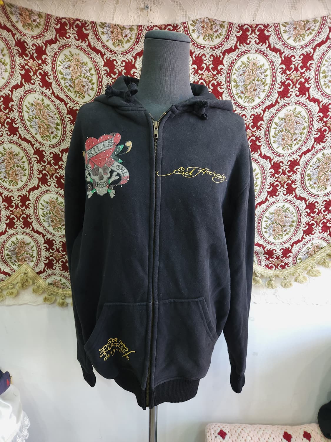 에드하디 빅스컬 나염 스팽글 후드 집업 자켓

 상품이미지1